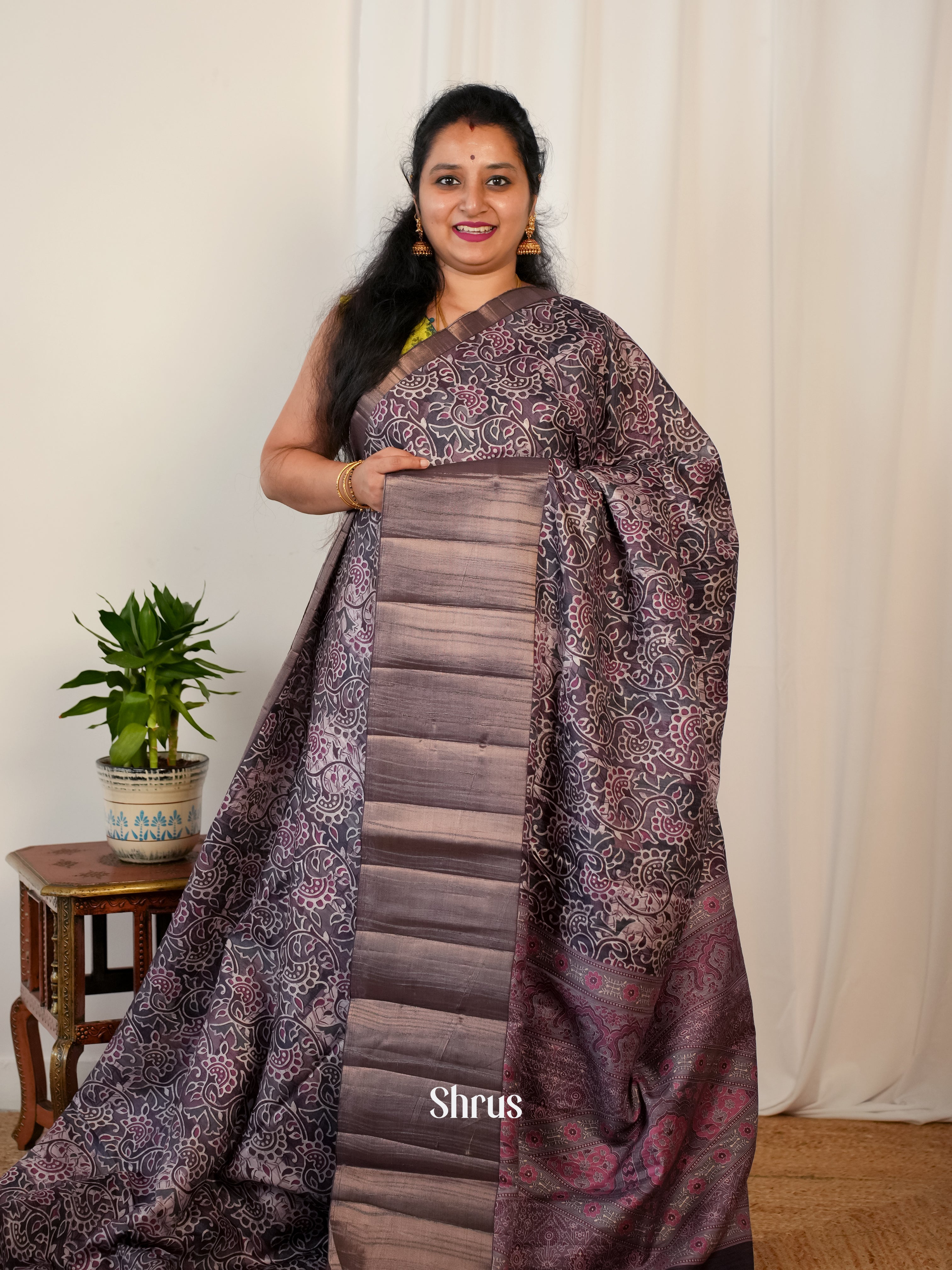 Purple - Matka Cotton Saree - Shop on ShrusEternity.com