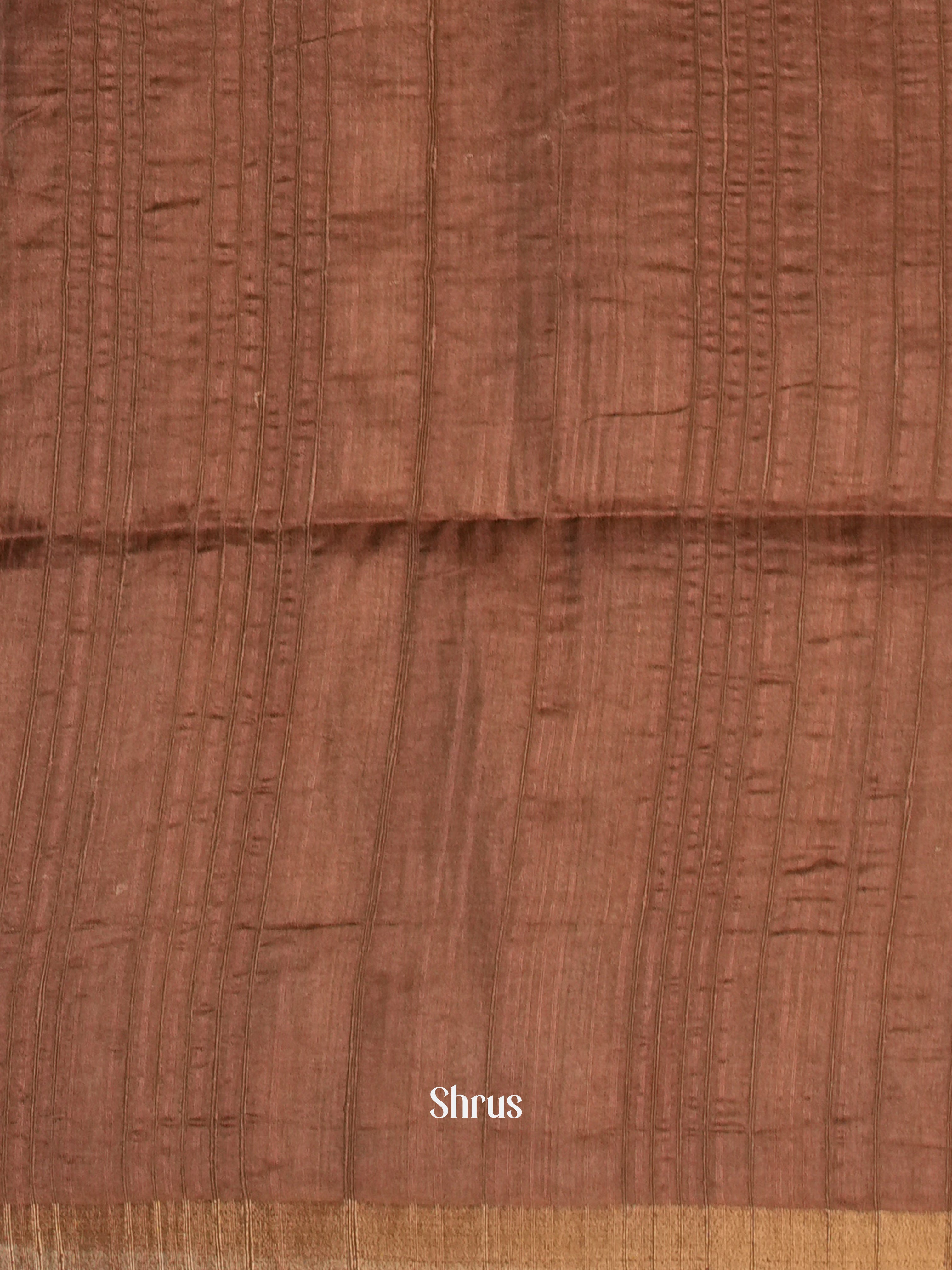 Brown - Matka Cotton Saree - Shop on ShrusEternity.com