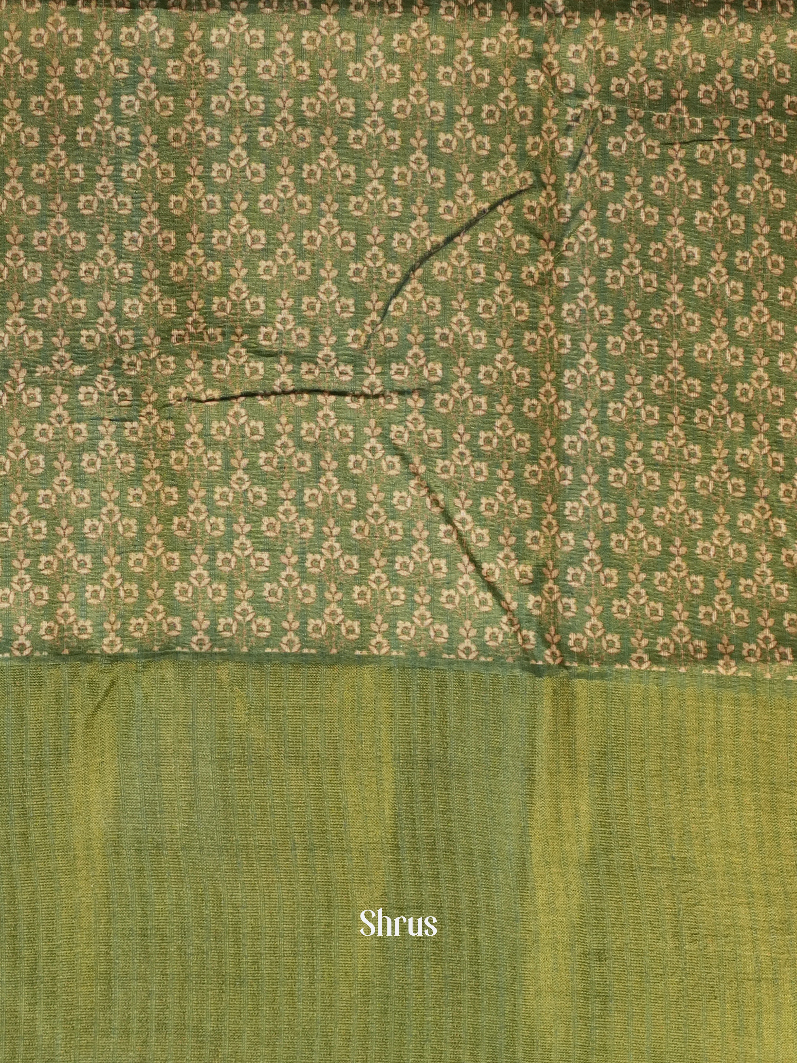 Green - Matka Cotton Saree - Shop on ShrusEternity.com