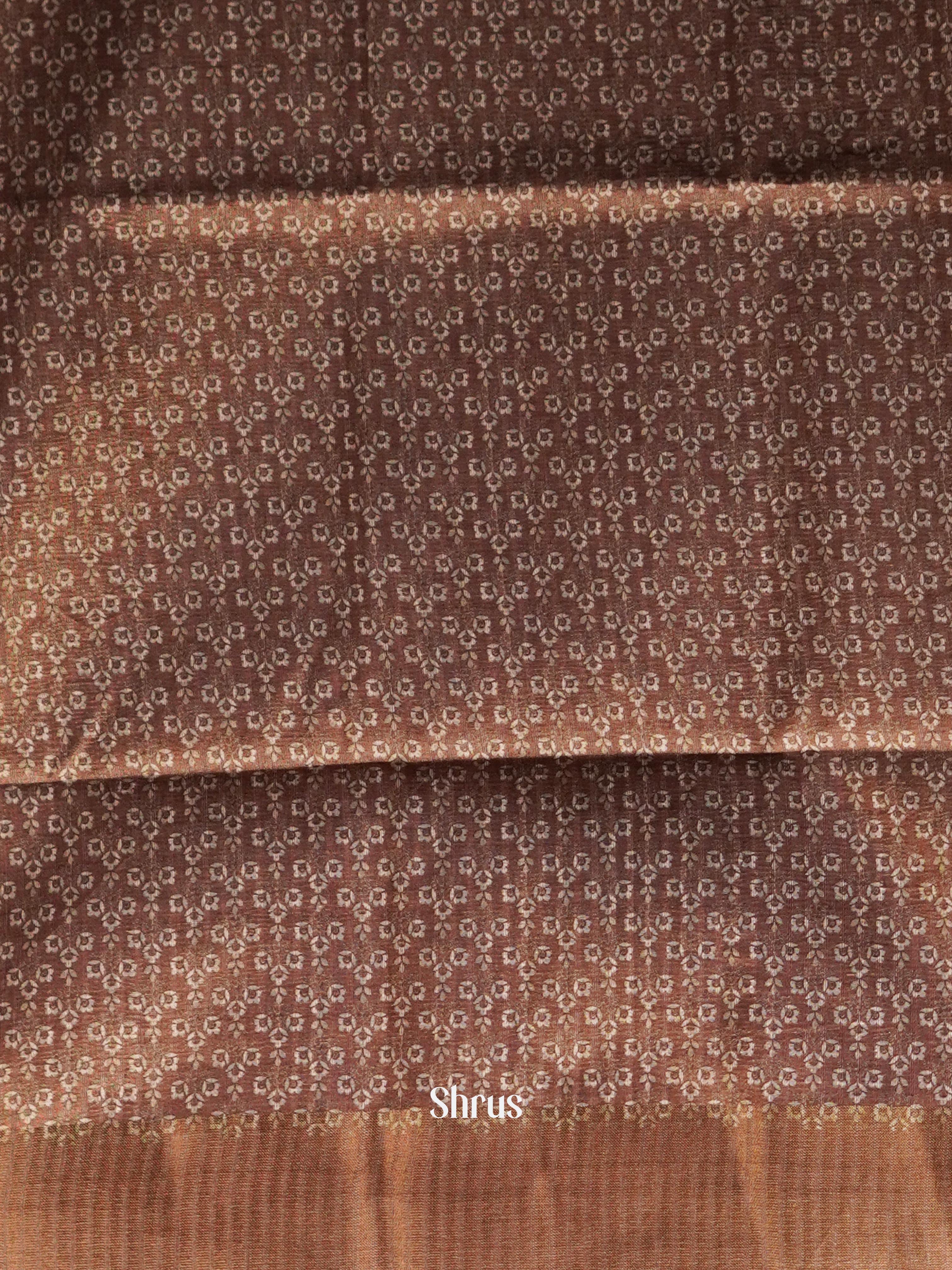 Glitterring Dark Brown - matka Cotton Saree - Shop on ShrusEternity.com