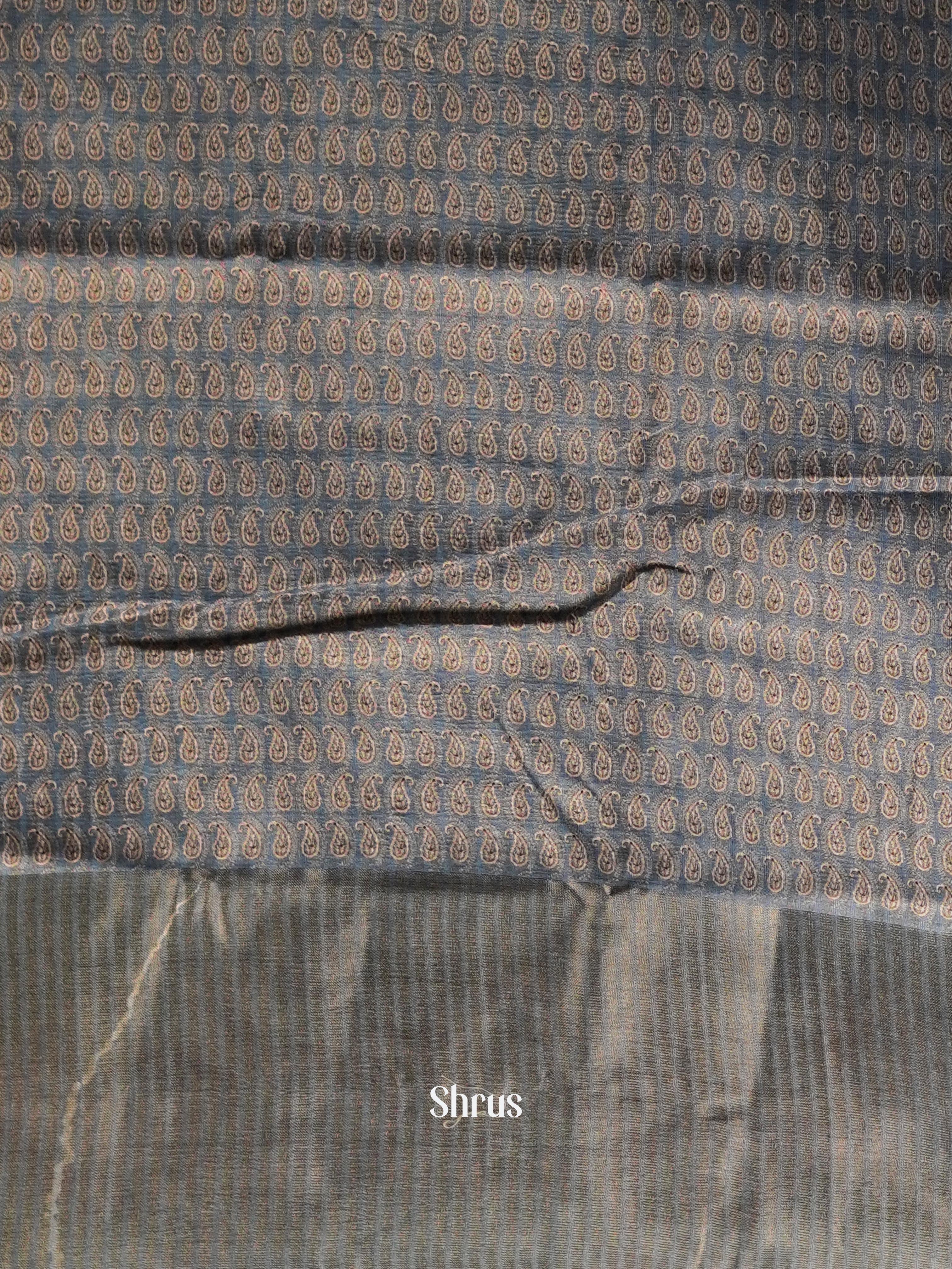 Gliter Grey & Golden Brown - matka Cotton Saree - Shop on ShrusEternity.com