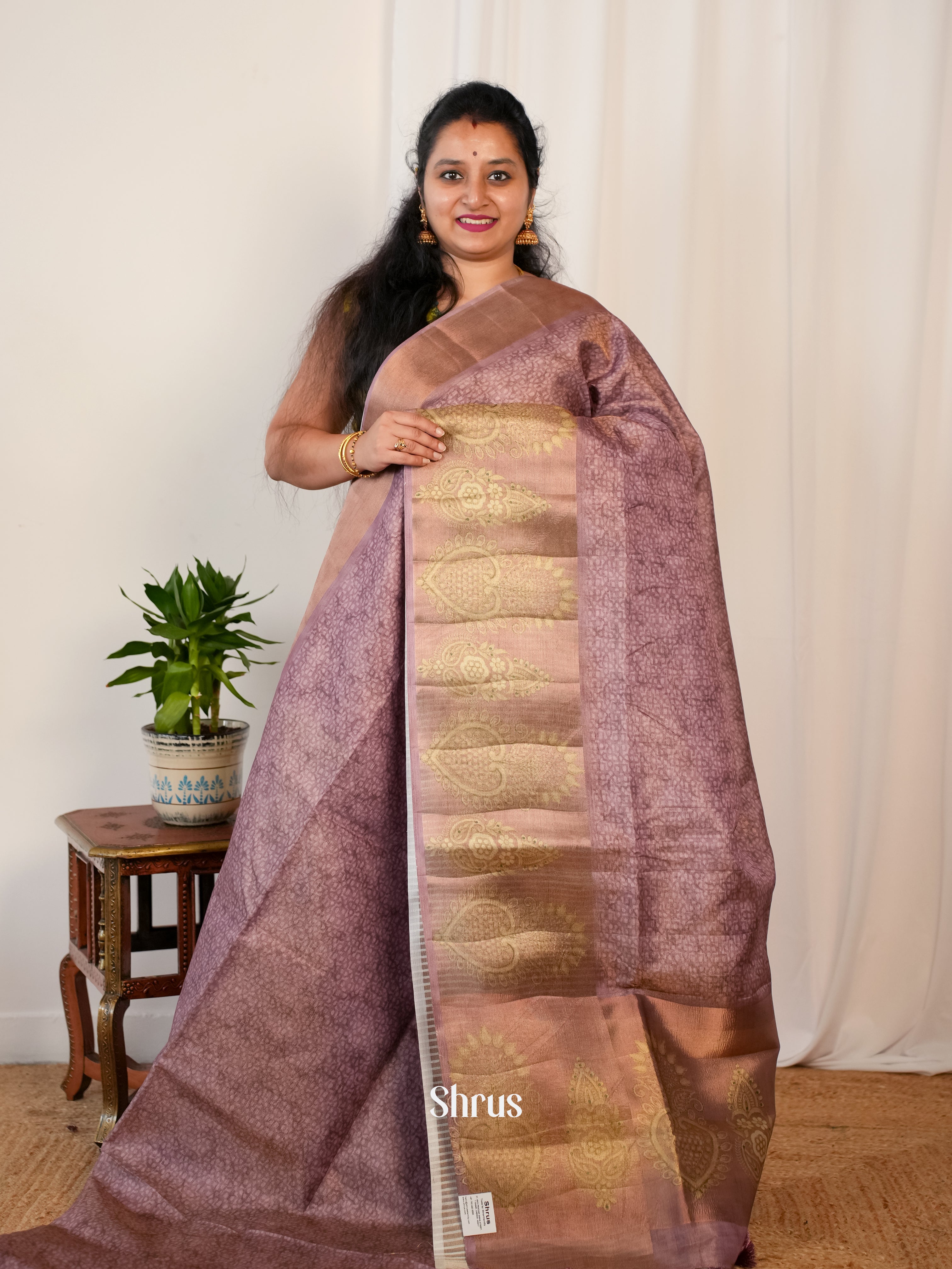 Purple - Matka Cotton Saree - Shop on ShrusEternity.com