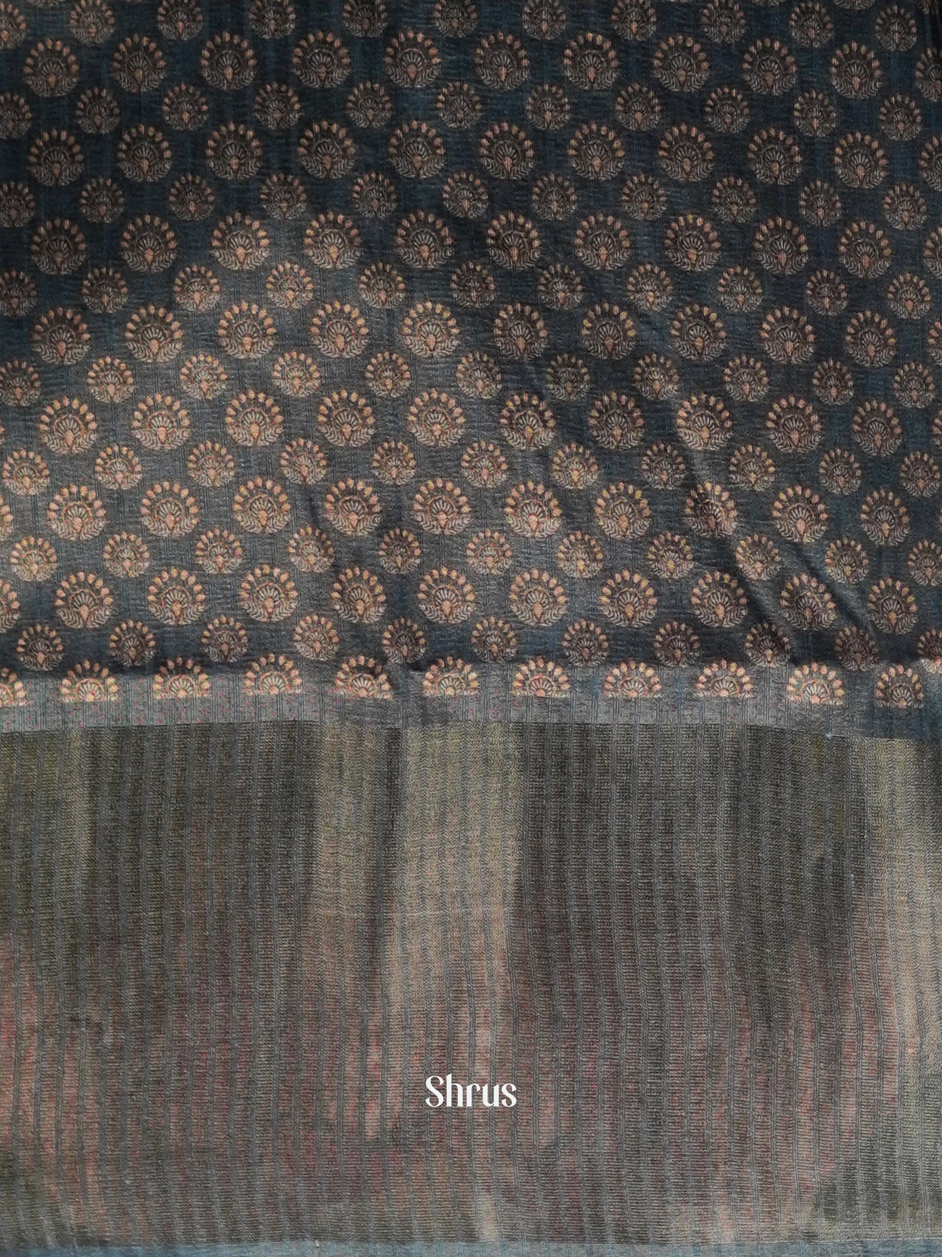 Glittering Ocean Blue - matka Cotton Saree - Shop on ShrusEternity.com
