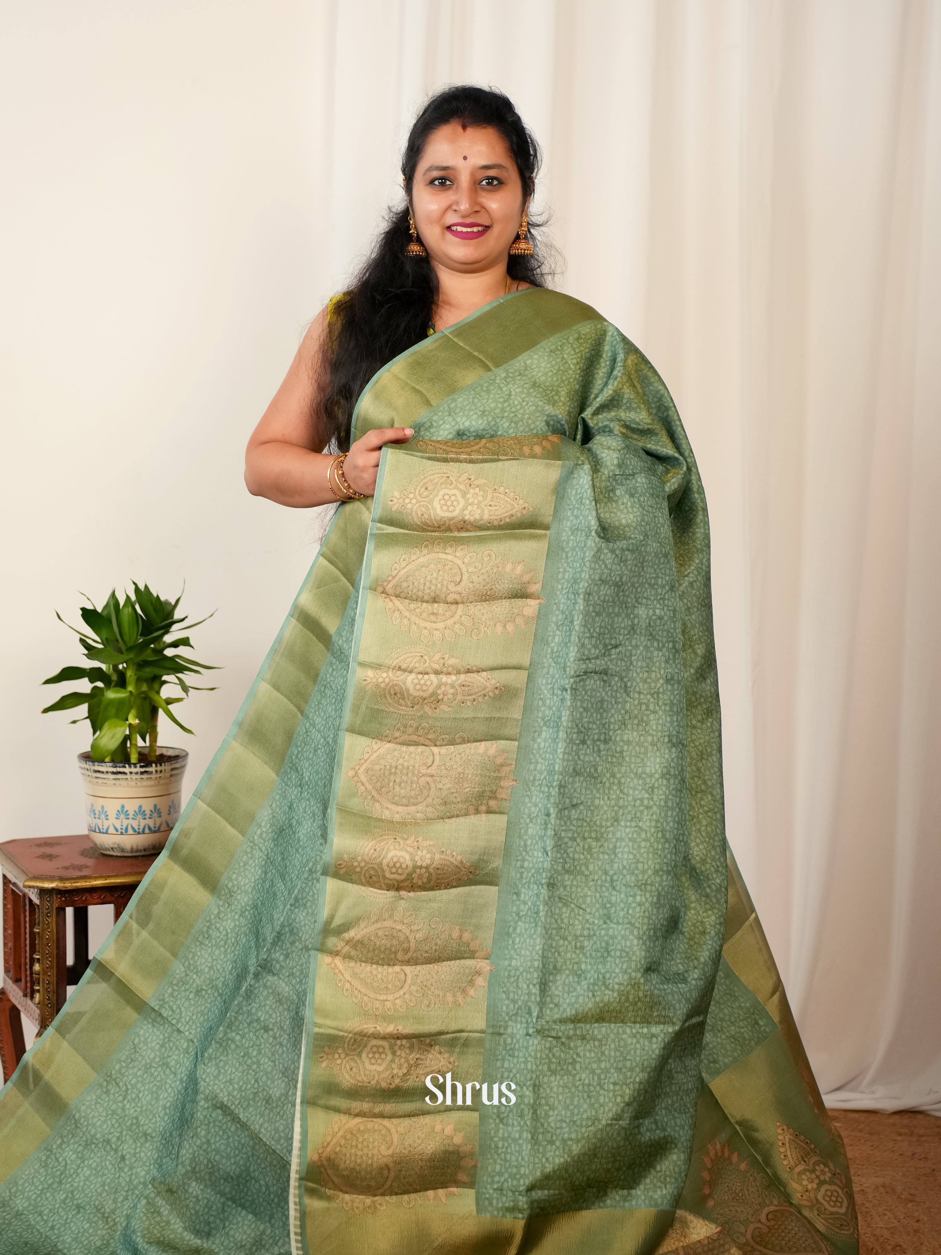Green - Matka Cotton Saree - Shop on ShrusEternity.com
