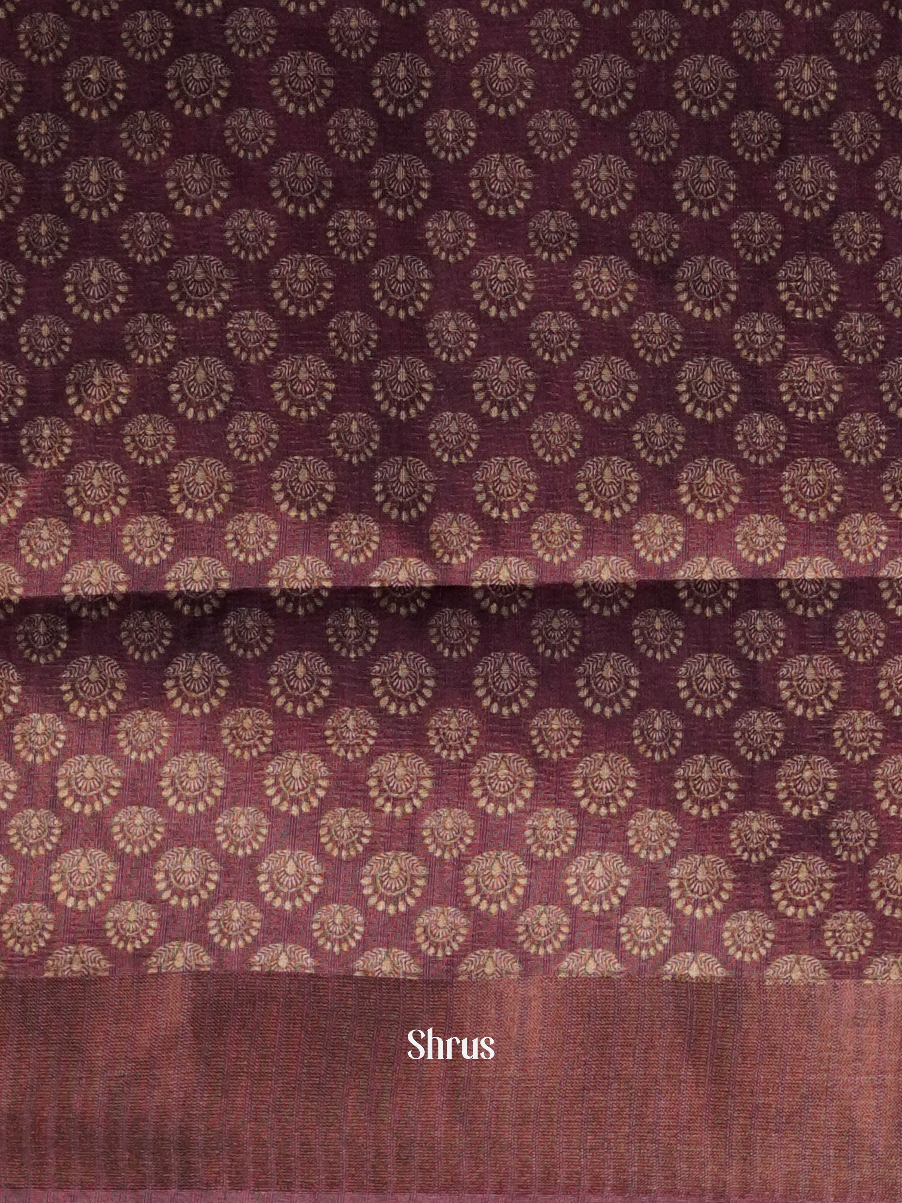 Glittering Maroon - matka Cotton Saree - Shop on ShrusEternity.com