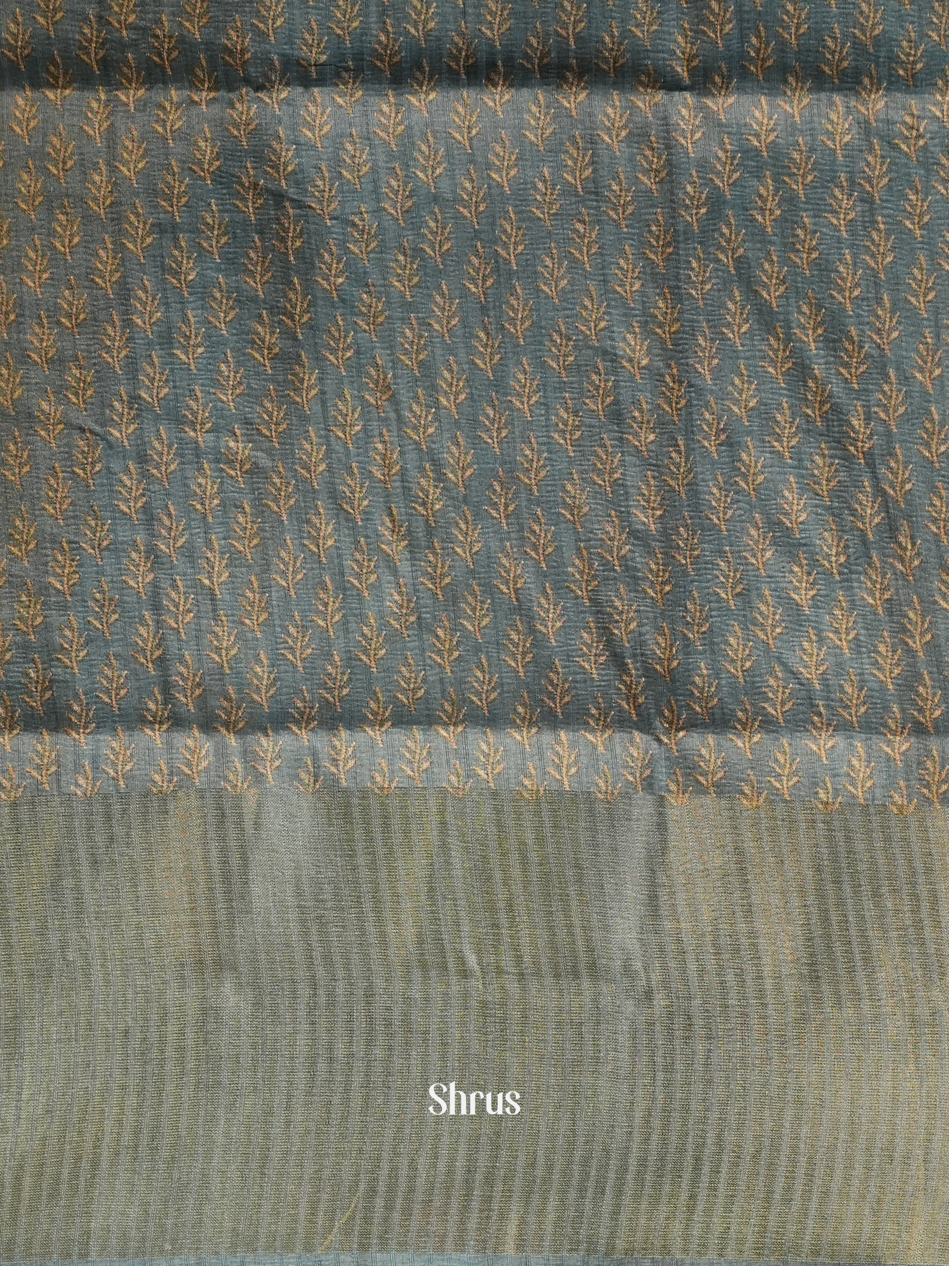 Grey - Matka Cotton Saree - Shop on ShrusEternity.com