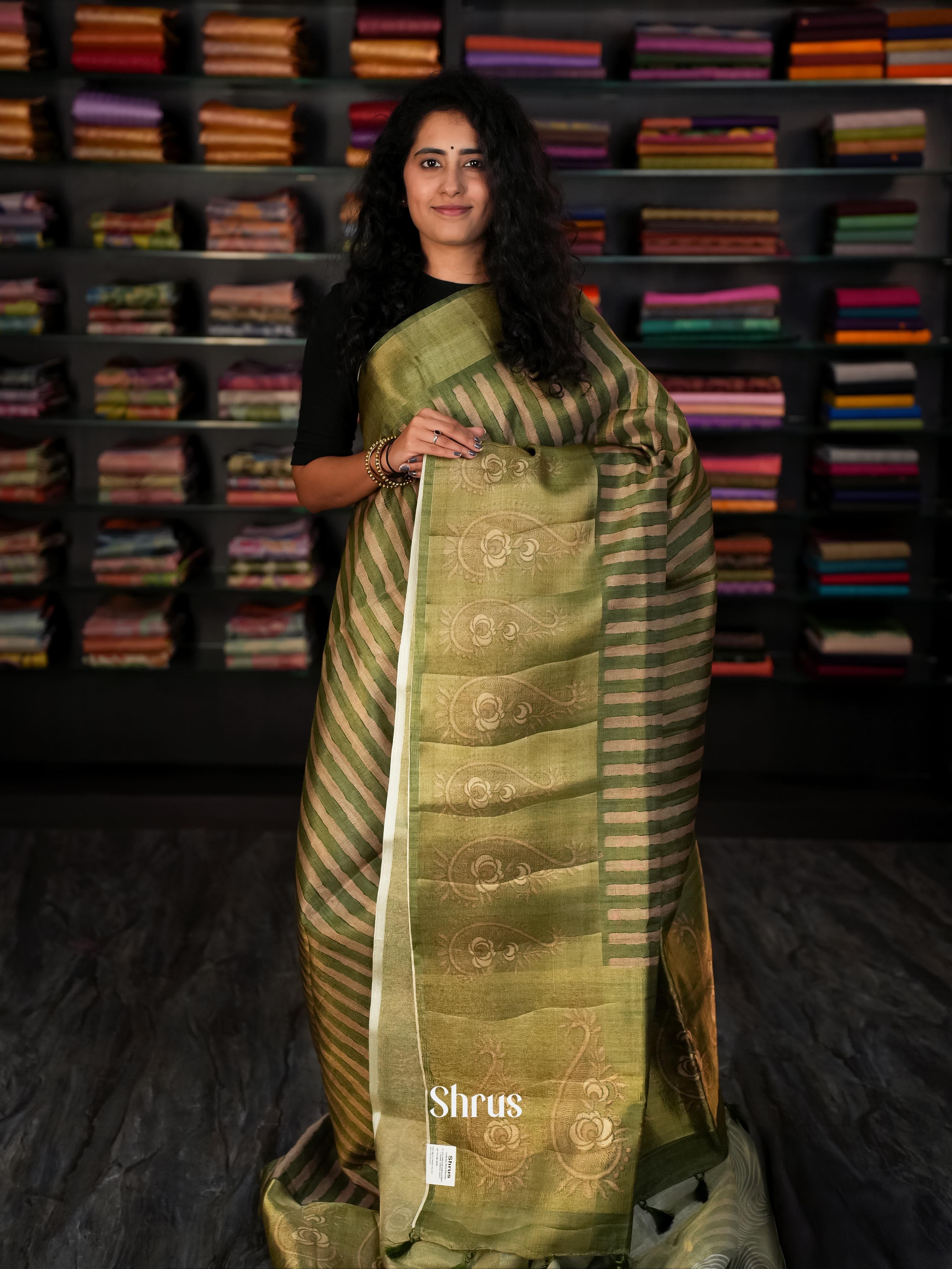 Green - Matka Cotton saree - Shop on ShrusEternity.com