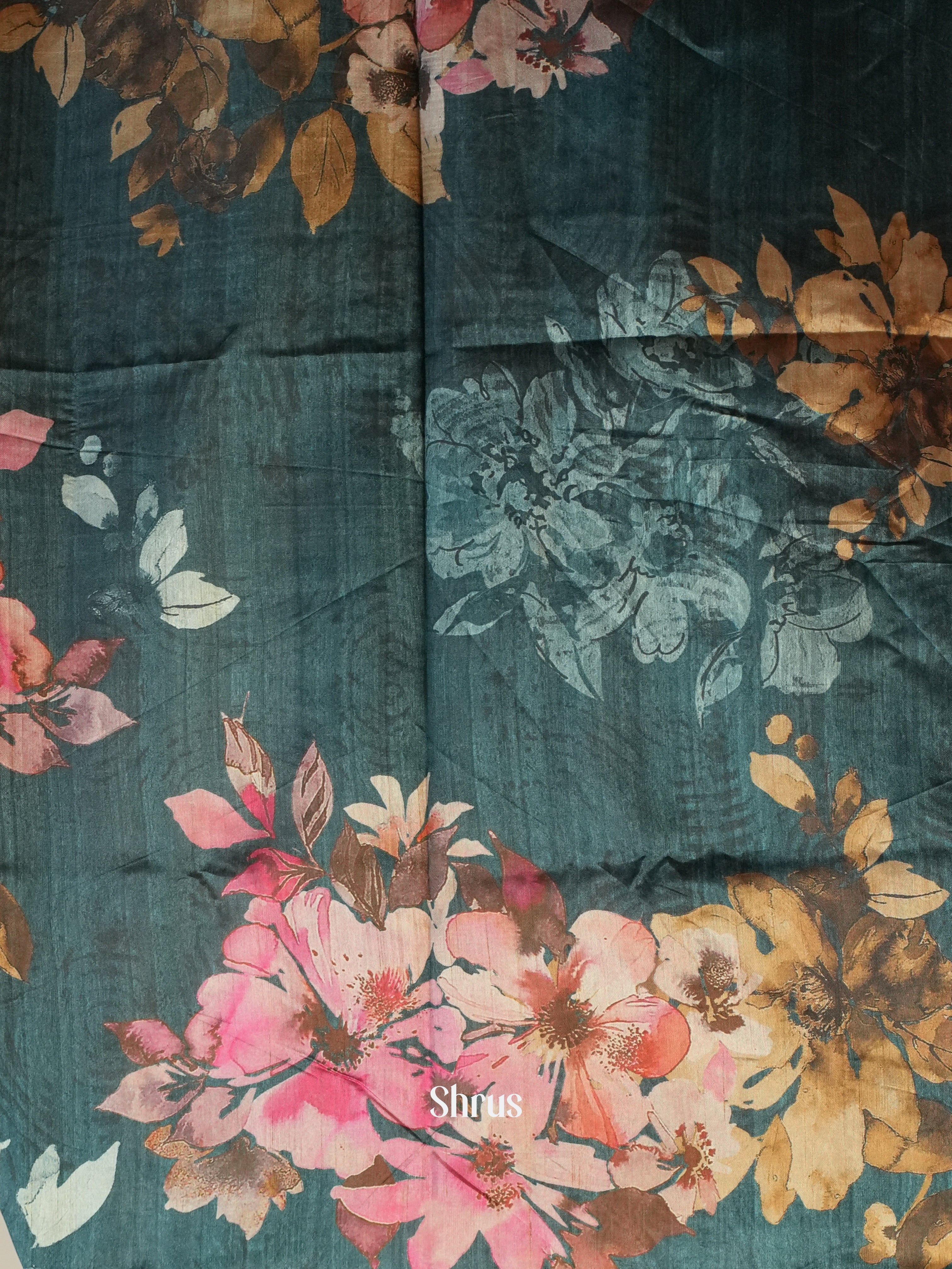 Cream & Green - Matka Cotton Saree - Shop on ShrusEternity.com