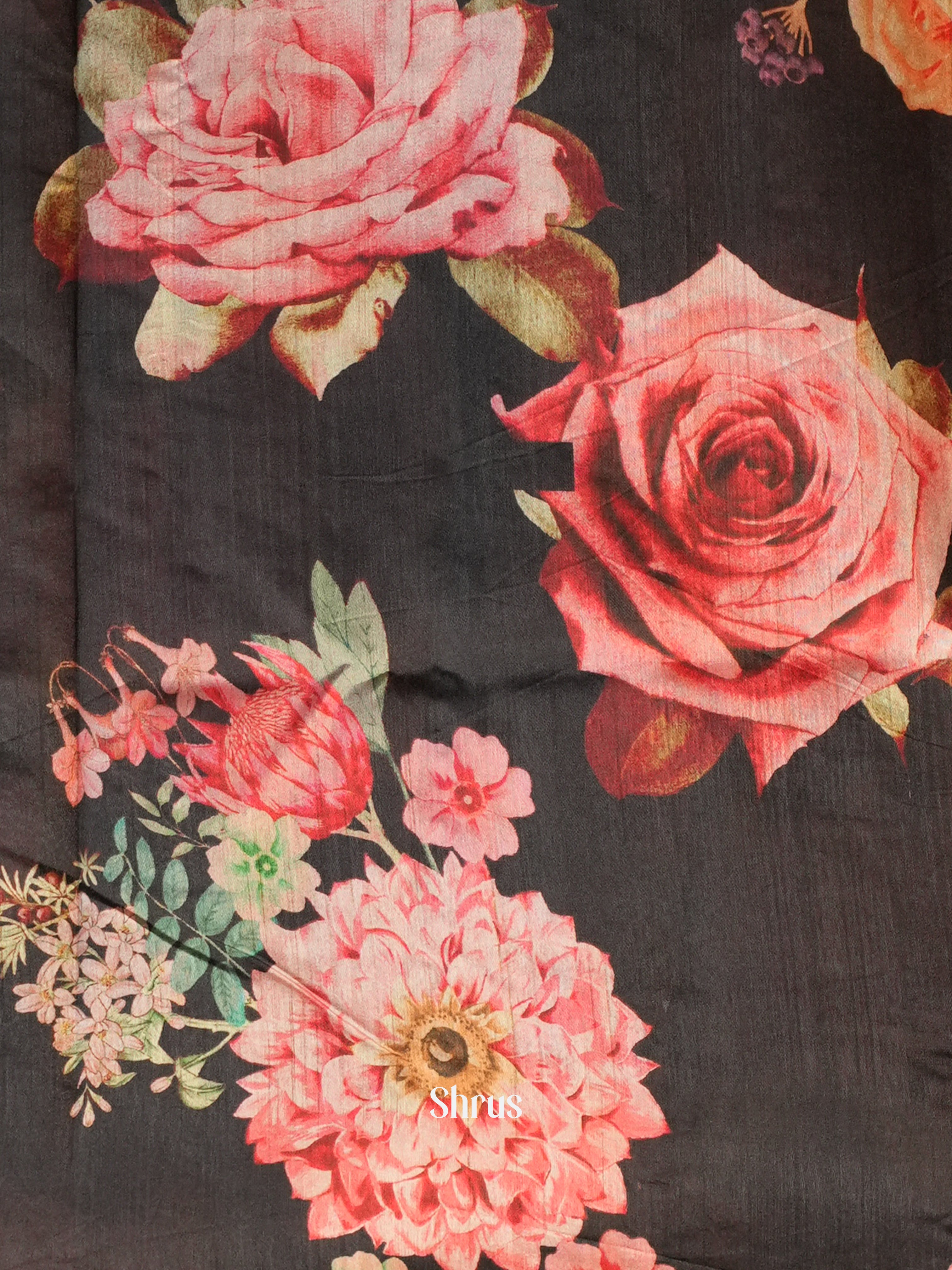 Cream & Black - Matka Cotton Saree - Shop on ShrusEternity.com