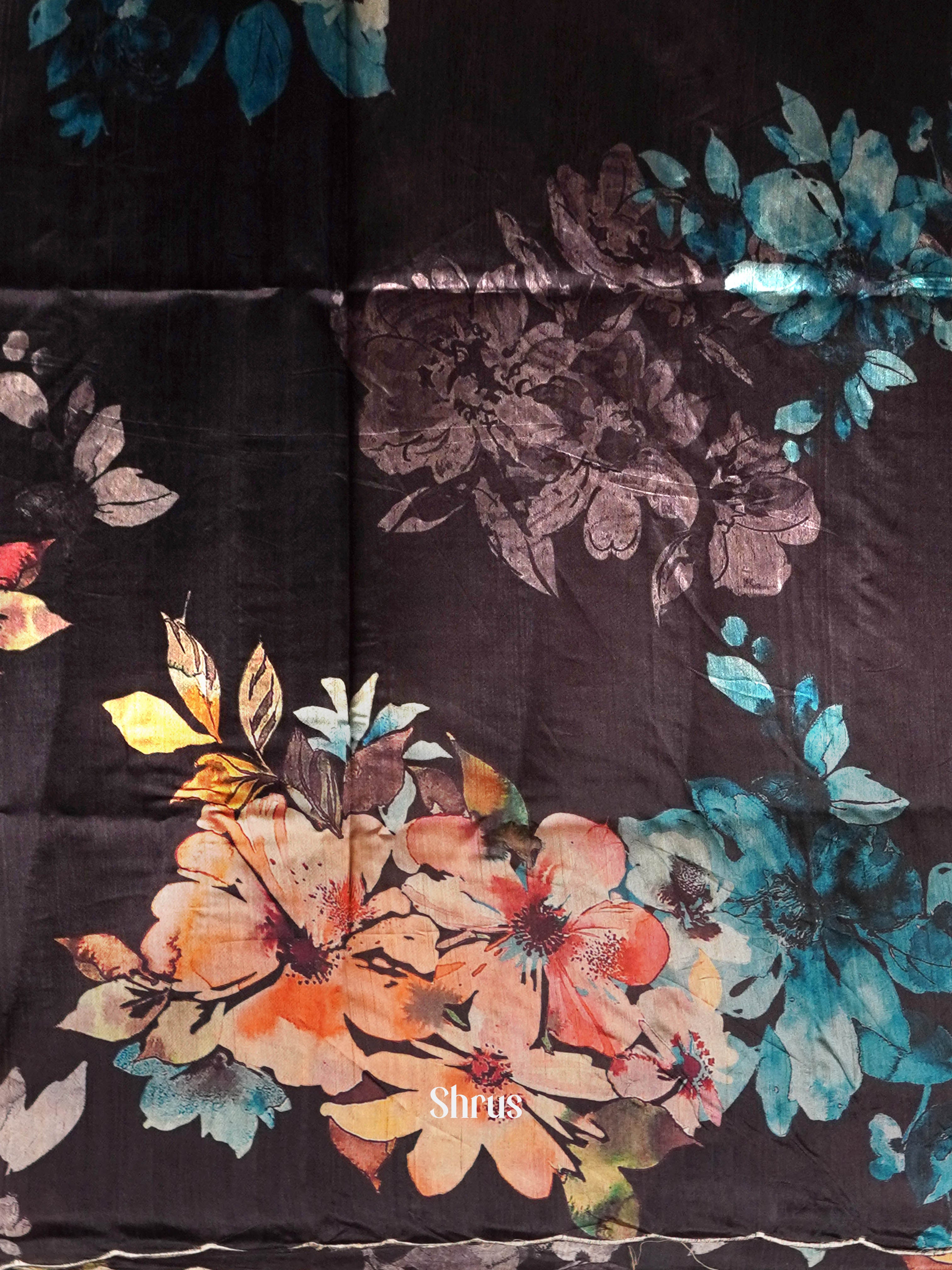 Cream & Black - matka Cotton Saree - Shop on ShrusEternity.com