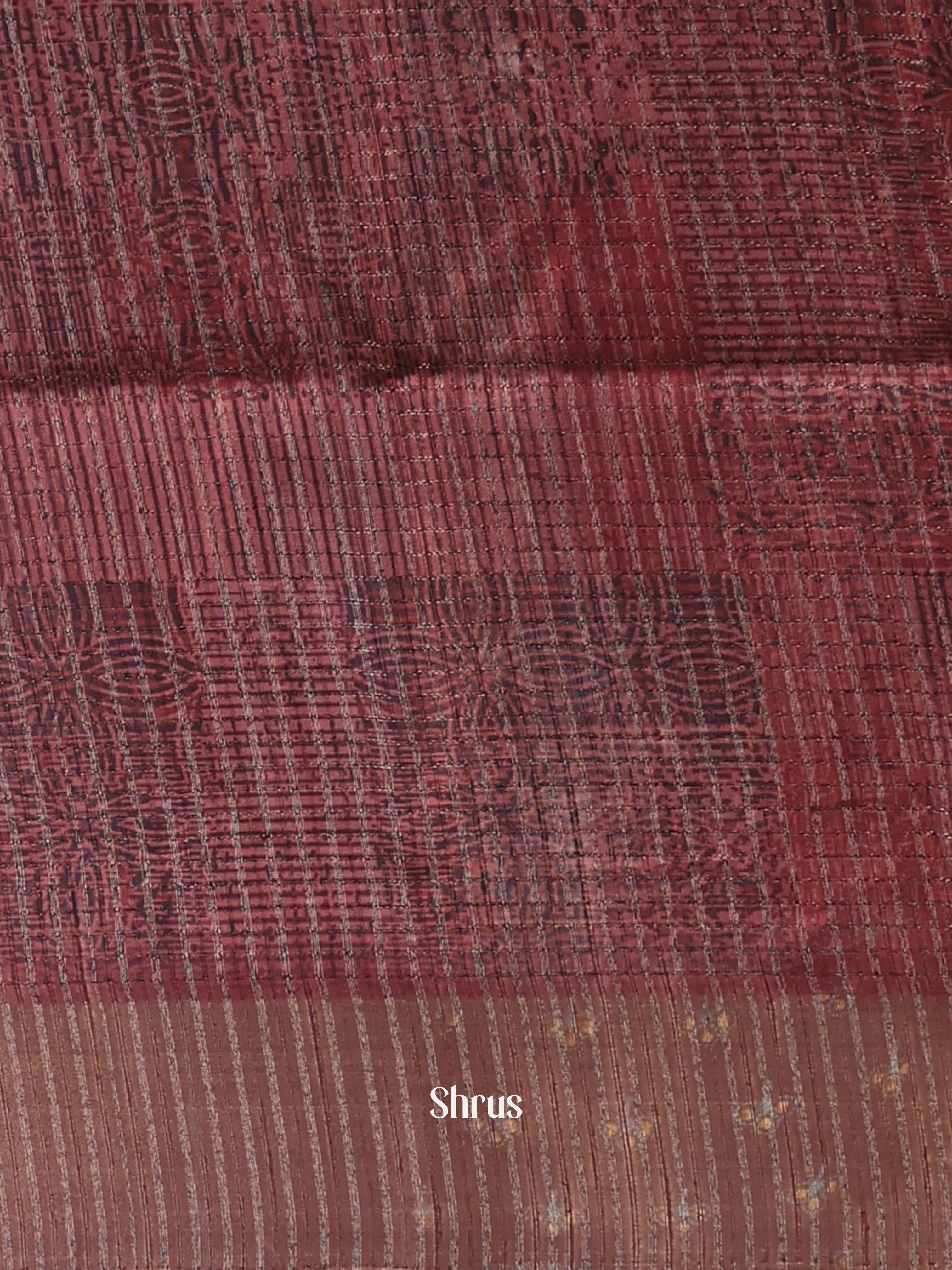 Brown - Semi Tussar Saree - Shop on ShrusEternity.com