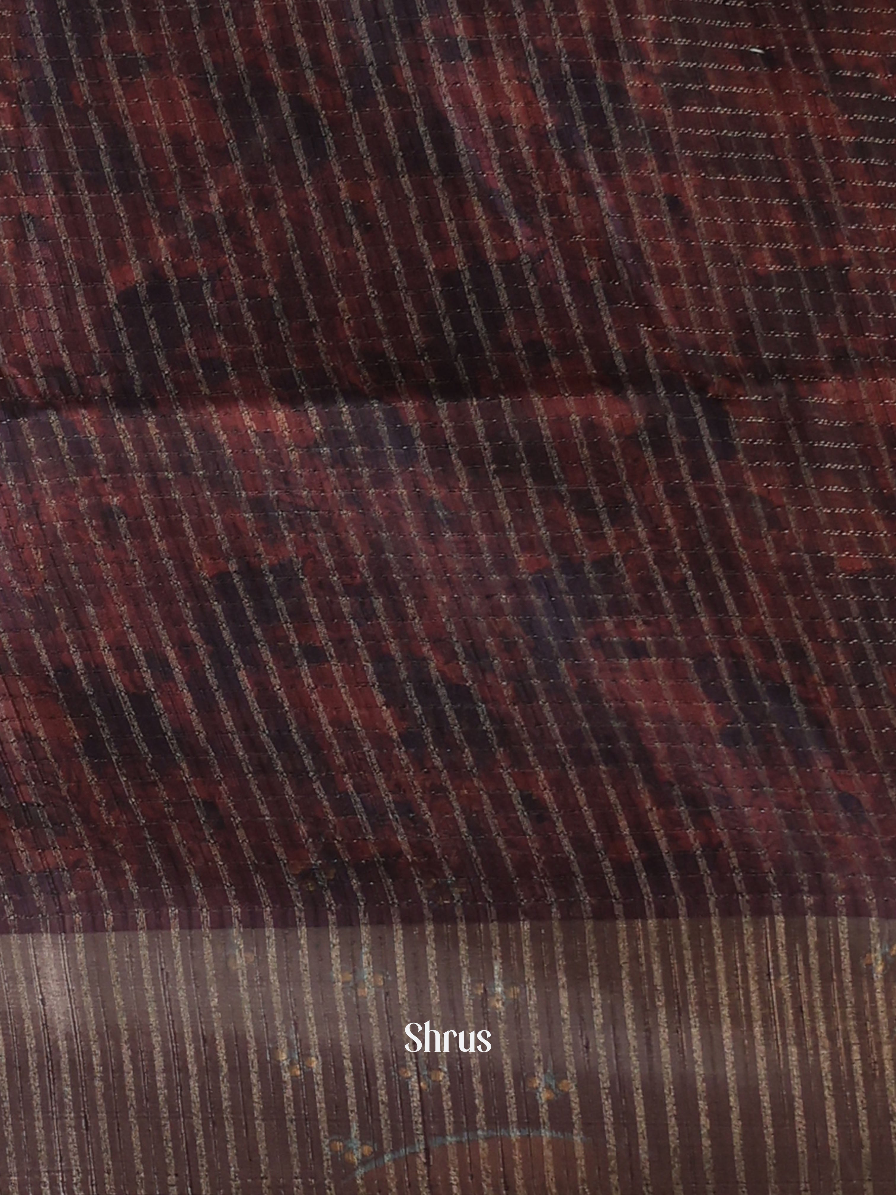 Brown - Semi Tussar Saree - Shop on ShrusEternity.com