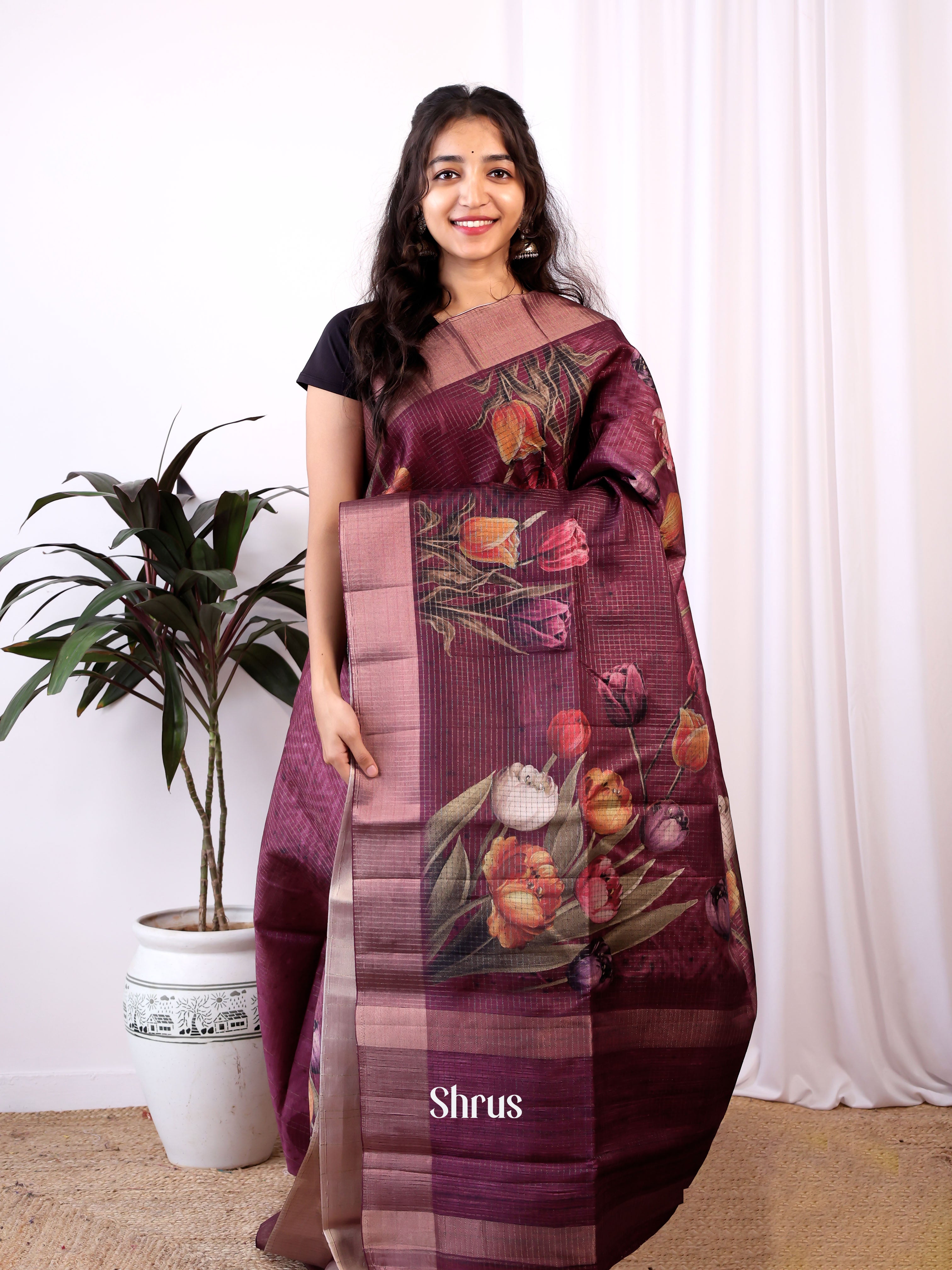 CIS04854 - Semi Tussar Saree - Shop on ShrusEternity.com
