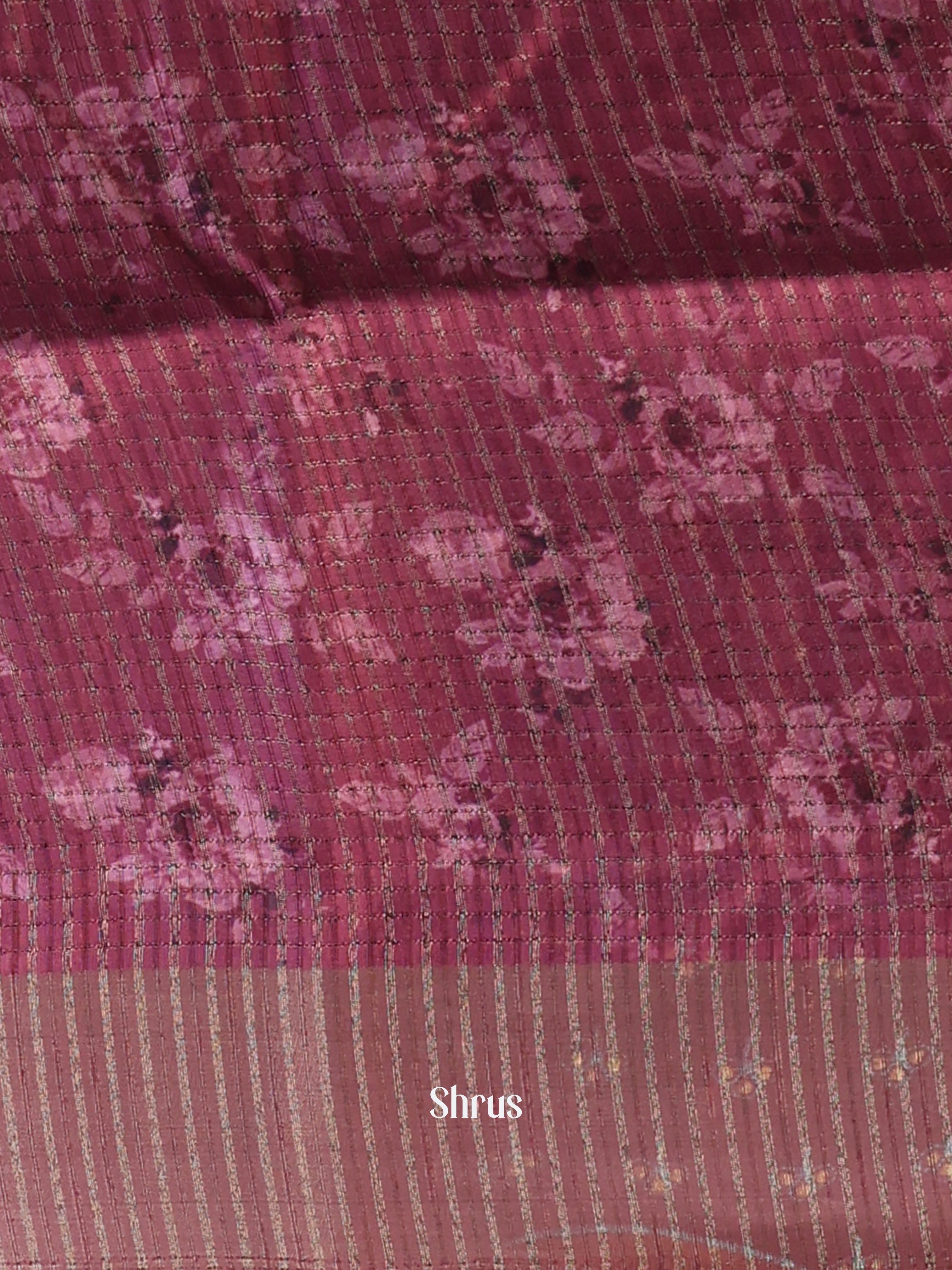 Wine - Semi Tussar Saree - Shop on ShrusEternity.com