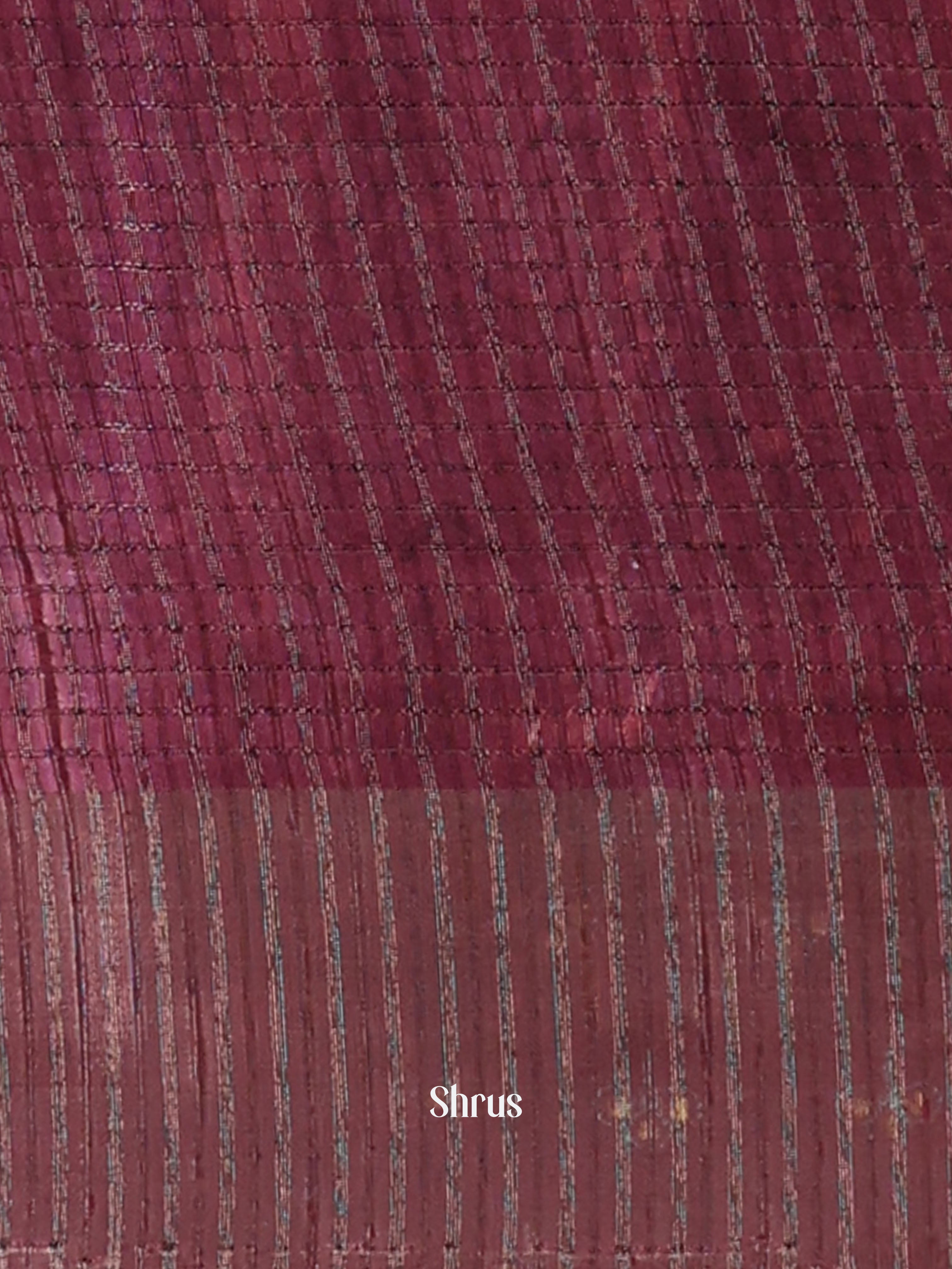 WIne- Semi Tussar Saree - Shop on ShrusEternity.com
