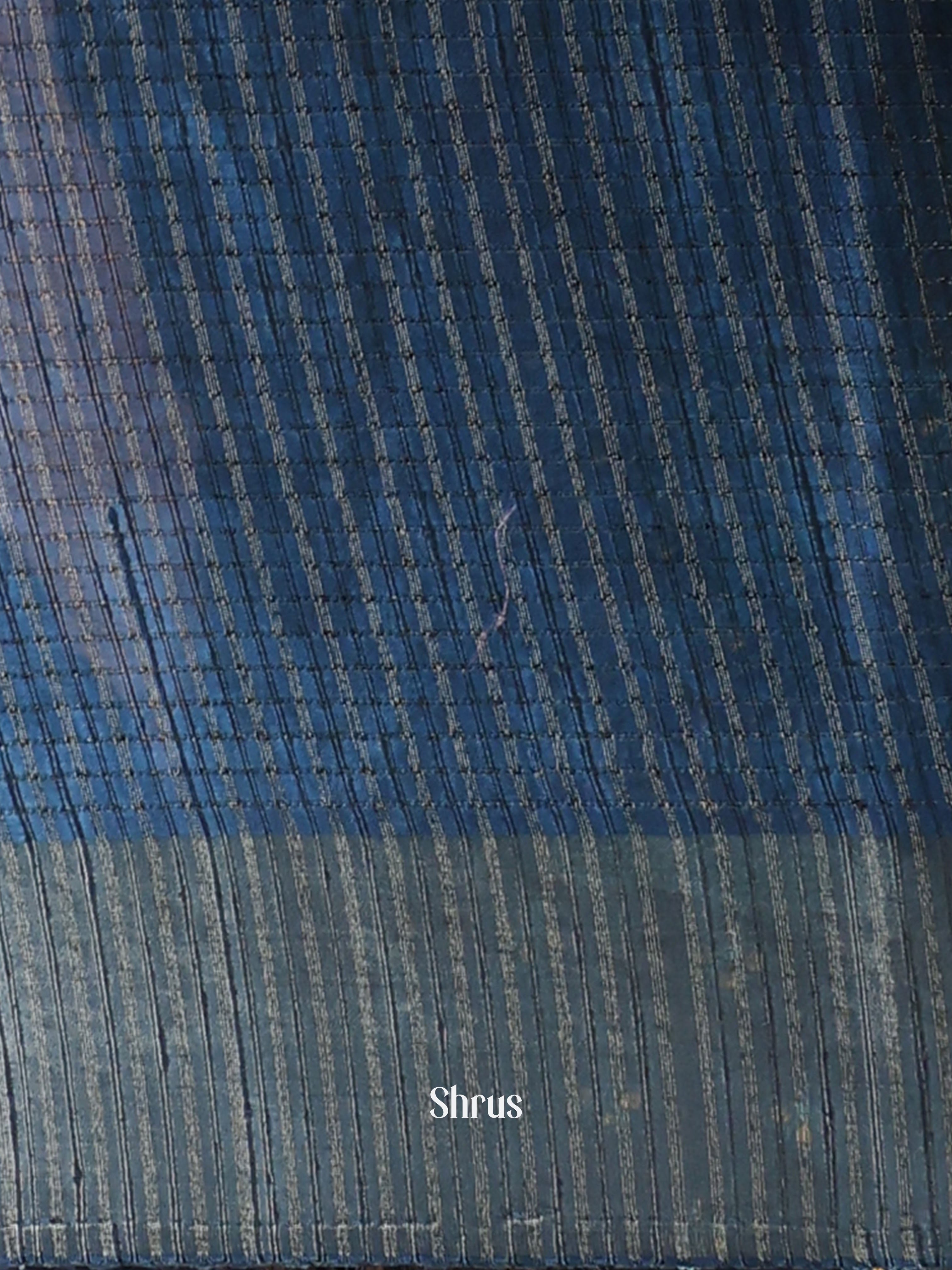 Blue - Semi Tussar Saree - Shop on ShrusEternity.com