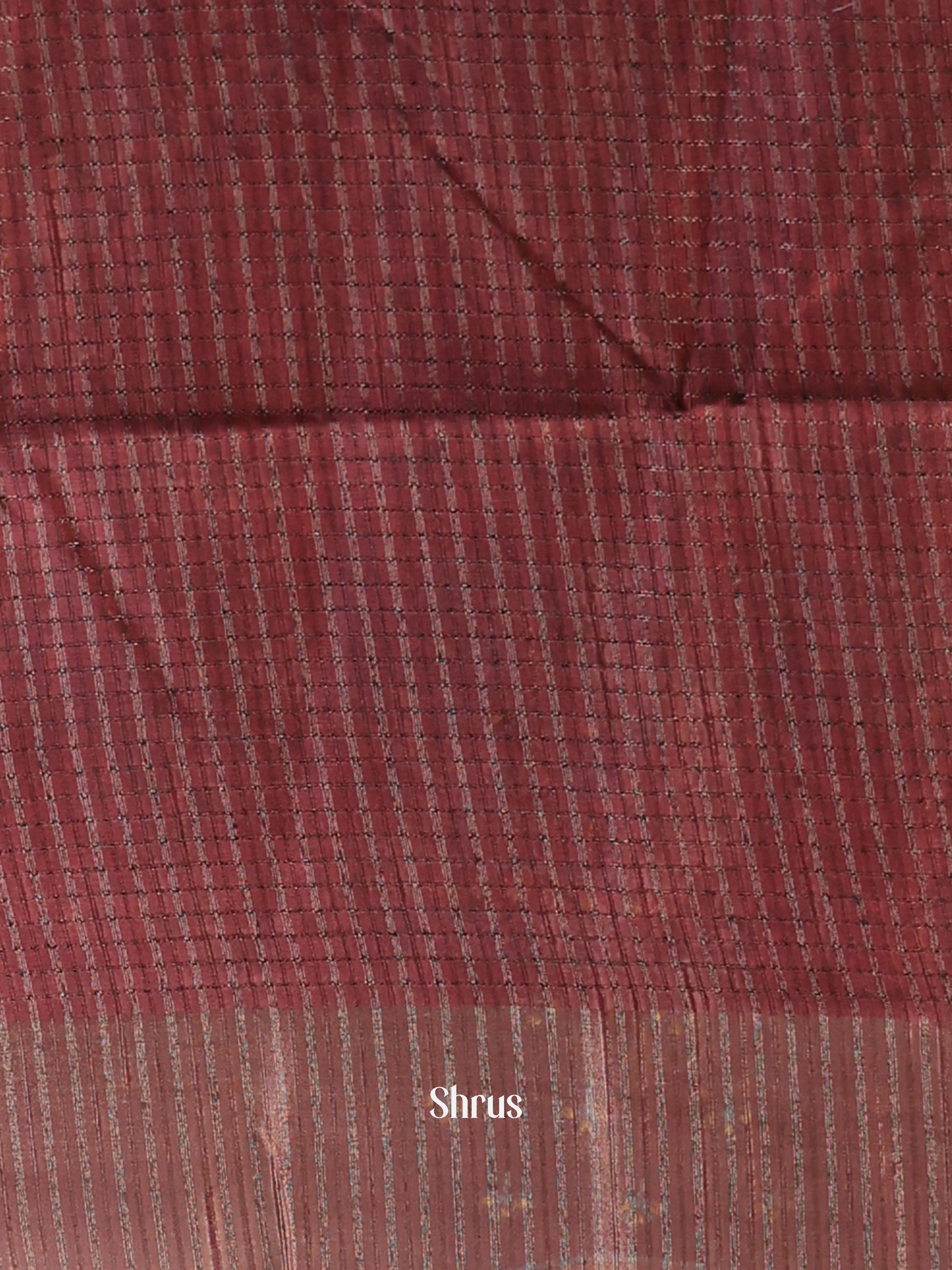 Brown - Semi Tussar Saree - Shop on ShrusEternity.com
