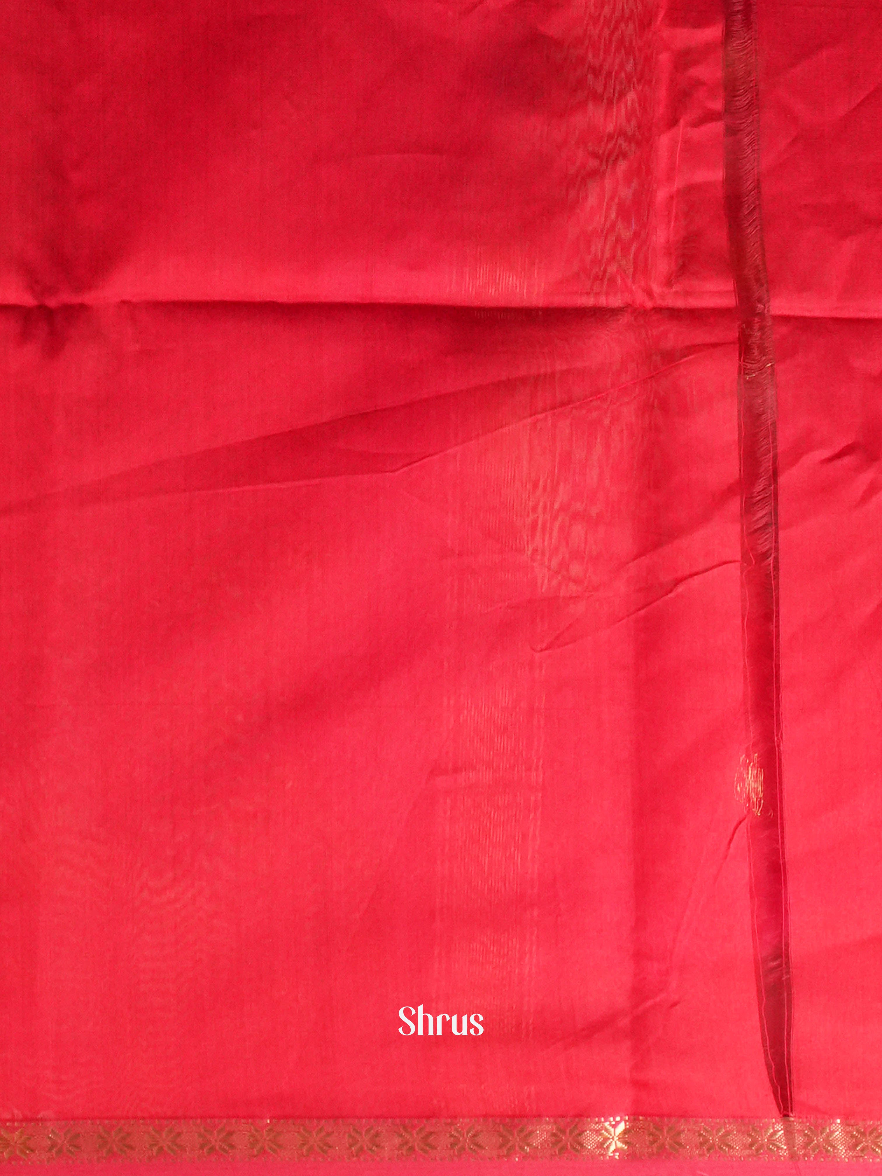 Red - Maheshwari silkcotton Saree - Shop on ShrusEternity.com