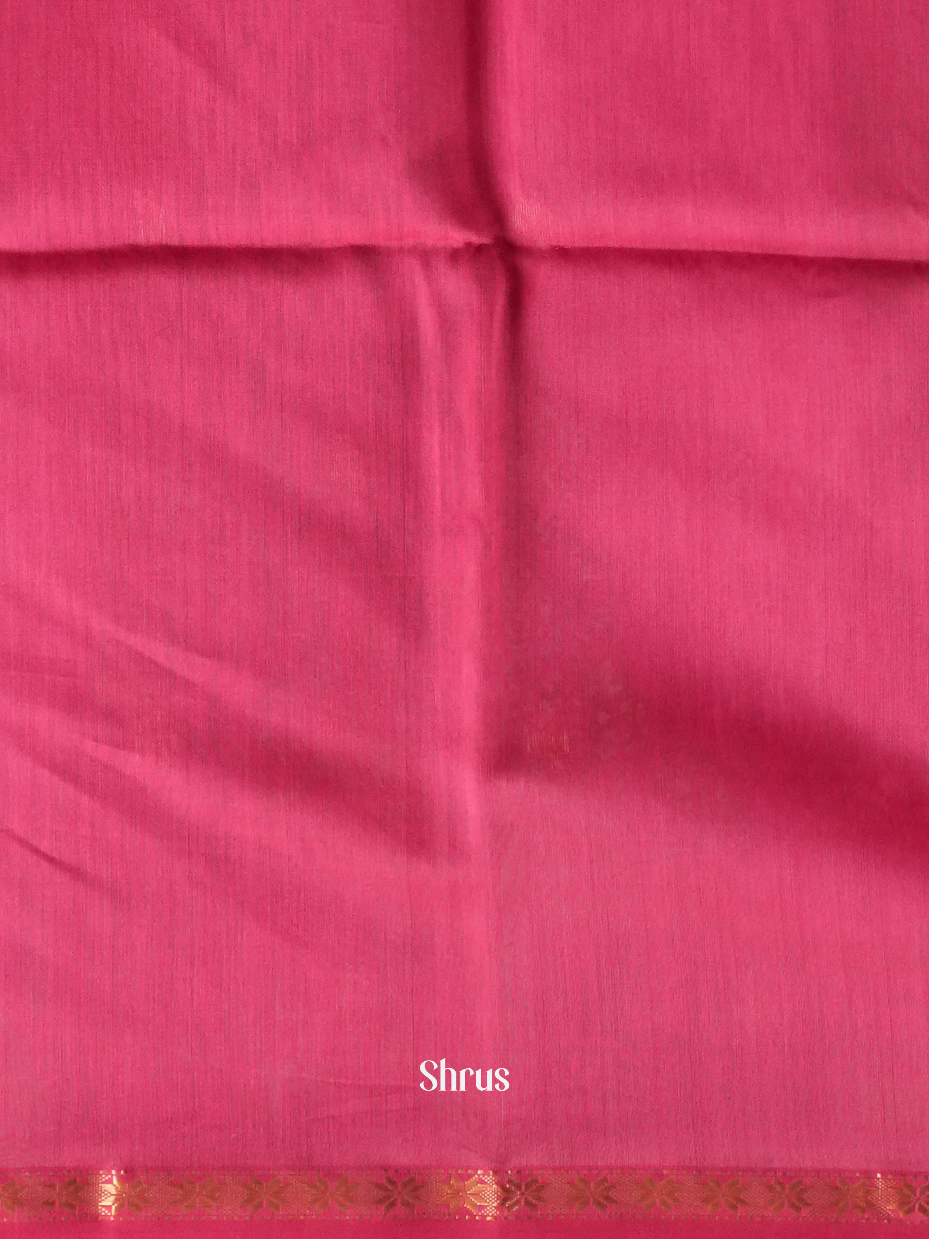 Pink Maheshwari silkcotton Saree - Shop on ShrusEternity.com