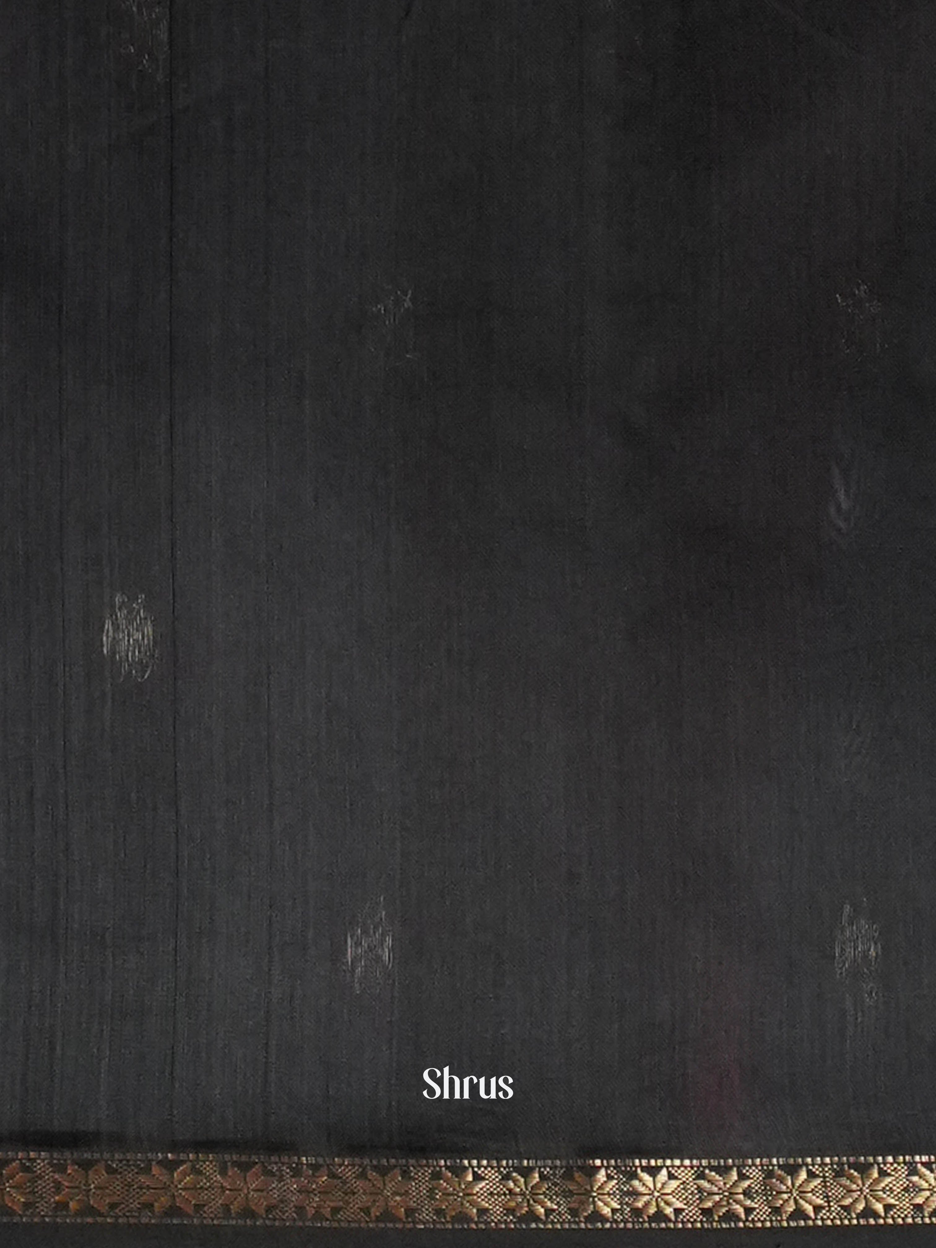 Mustard Black Maheshwari silkcotton Saree - Shop on ShrusEternity.com
