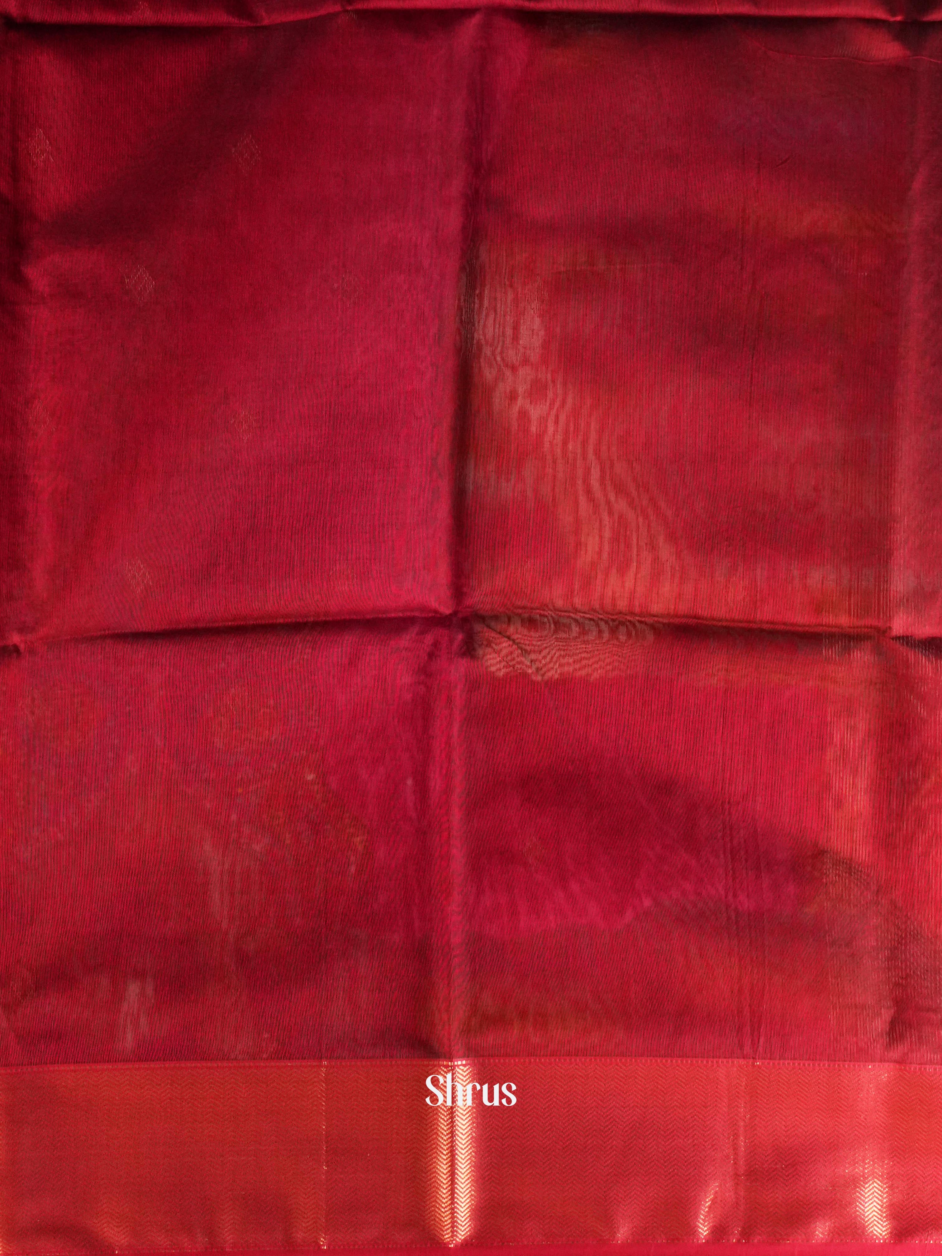 Green & Red - Maheshwari silkcotton Saree - Shop on ShrusEternity.com