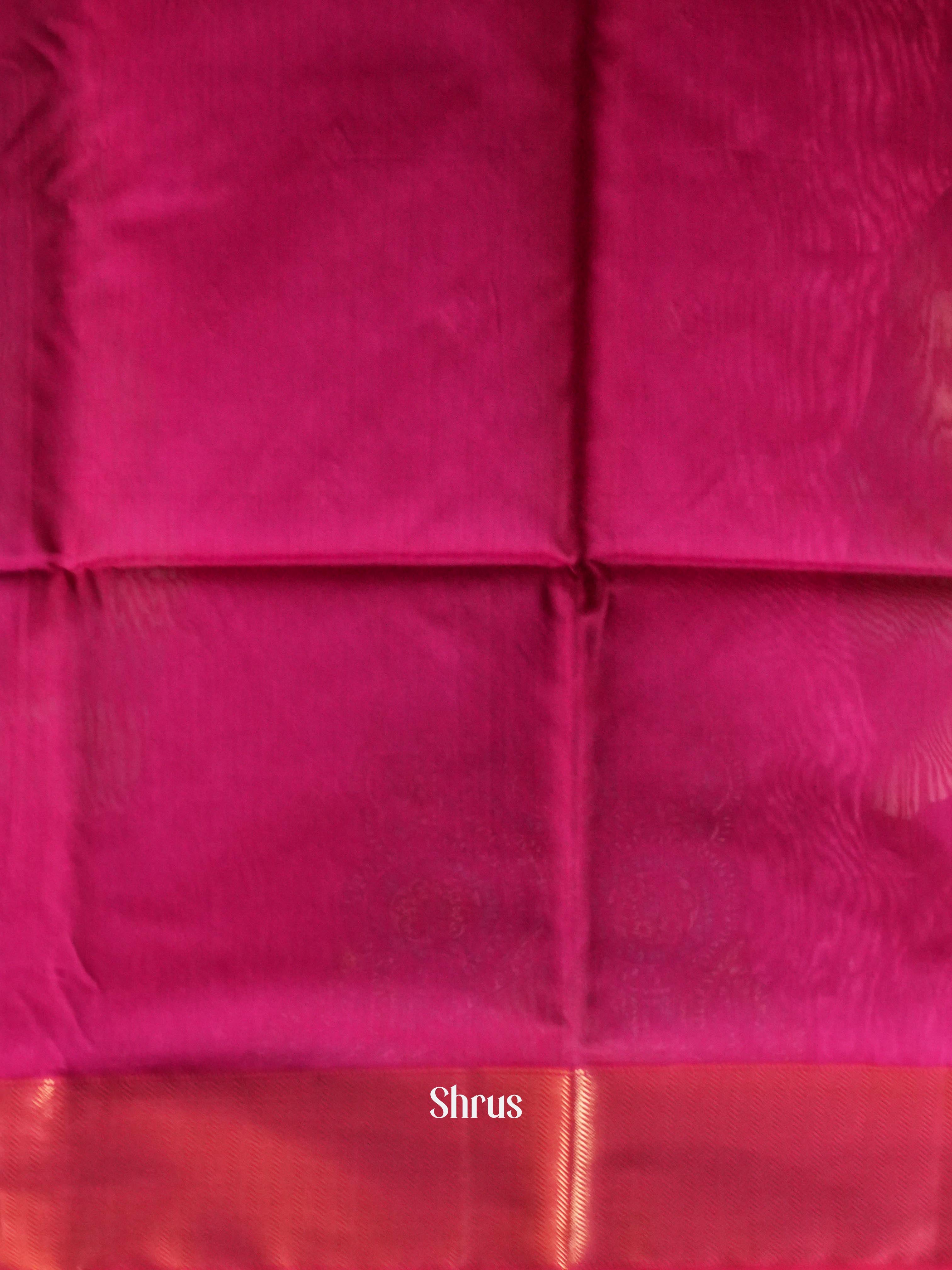 Pink Maheshwari silkcotton Saree - Shop on ShrusEternity.com