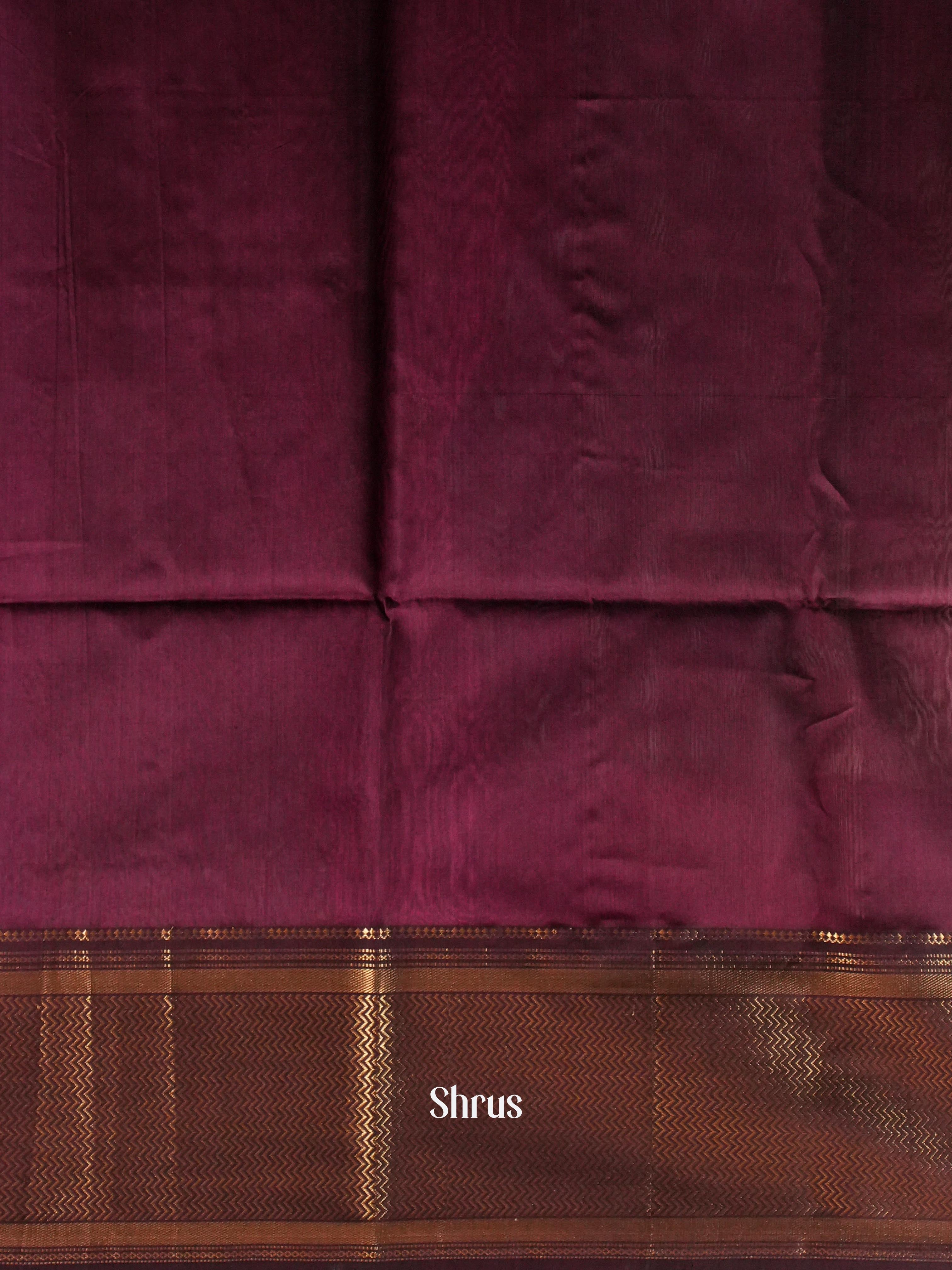 Maroon - Maheshwari silkcotton Saree - Shop on ShrusEternity.com