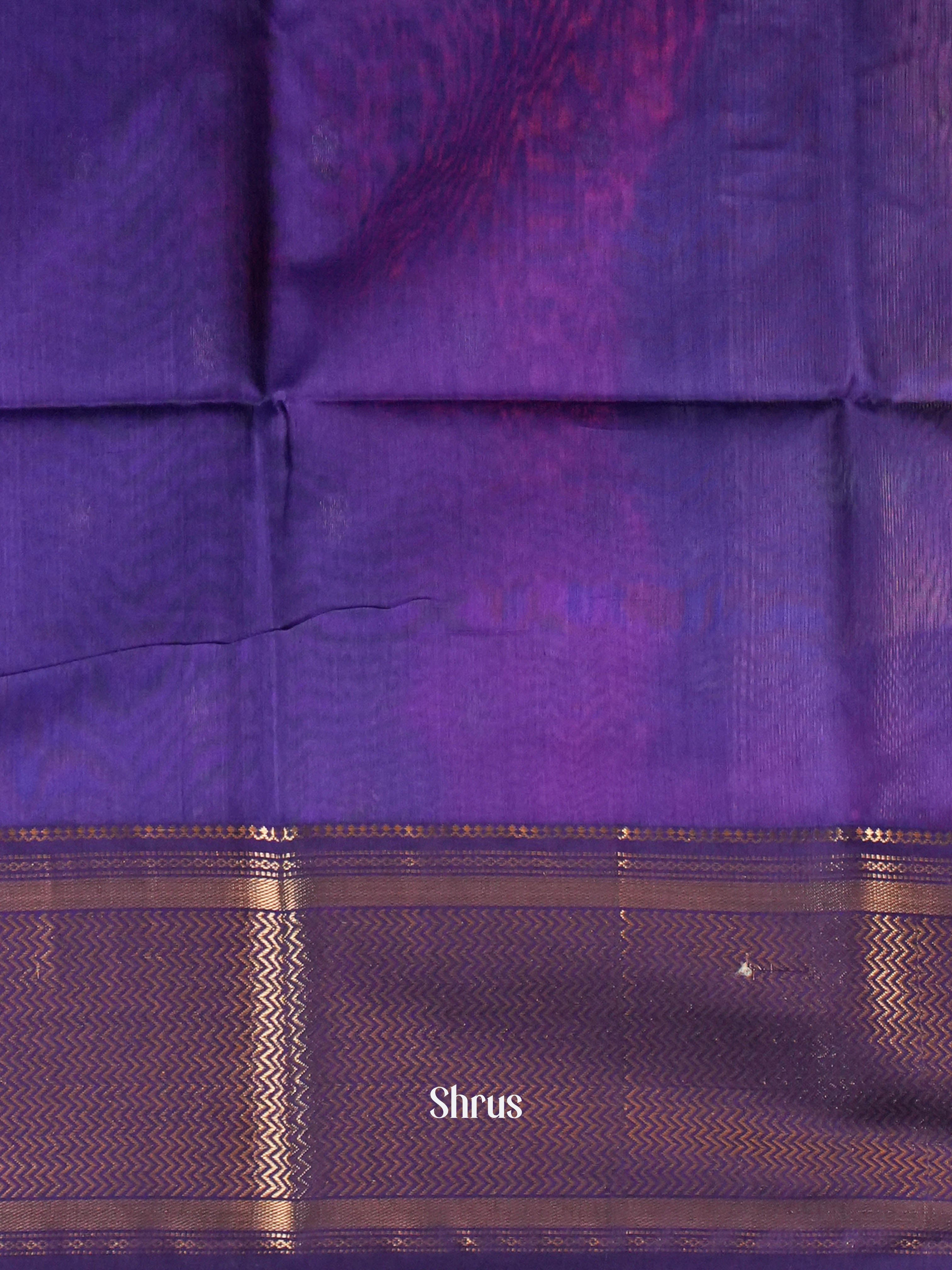 Blue Maheshwari silkcotton Saree - Shop on ShrusEternity.com