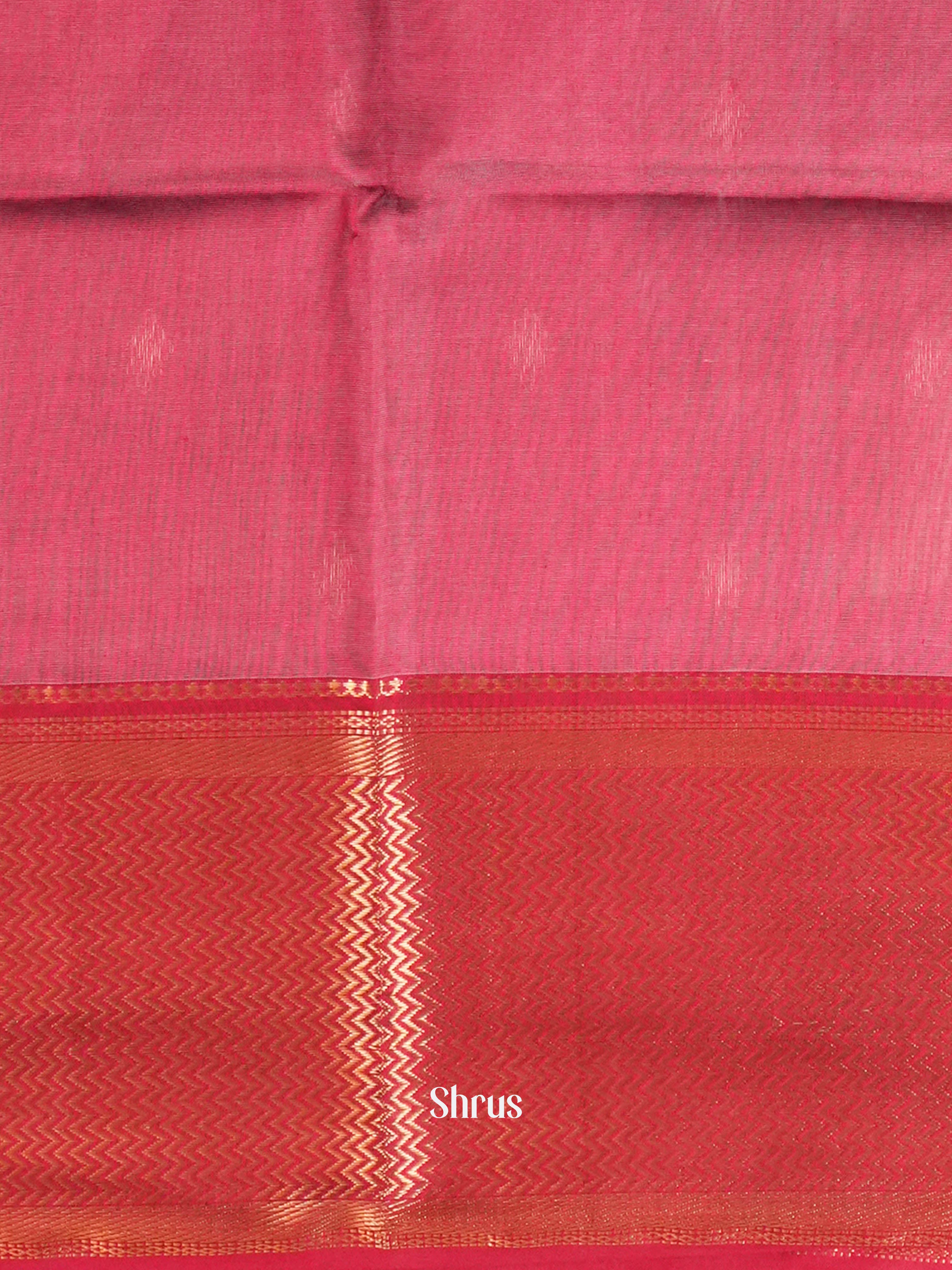 Dusty Grey & Pink Maheshwari silkcotton Saree - Shop on ShrusEternity.com