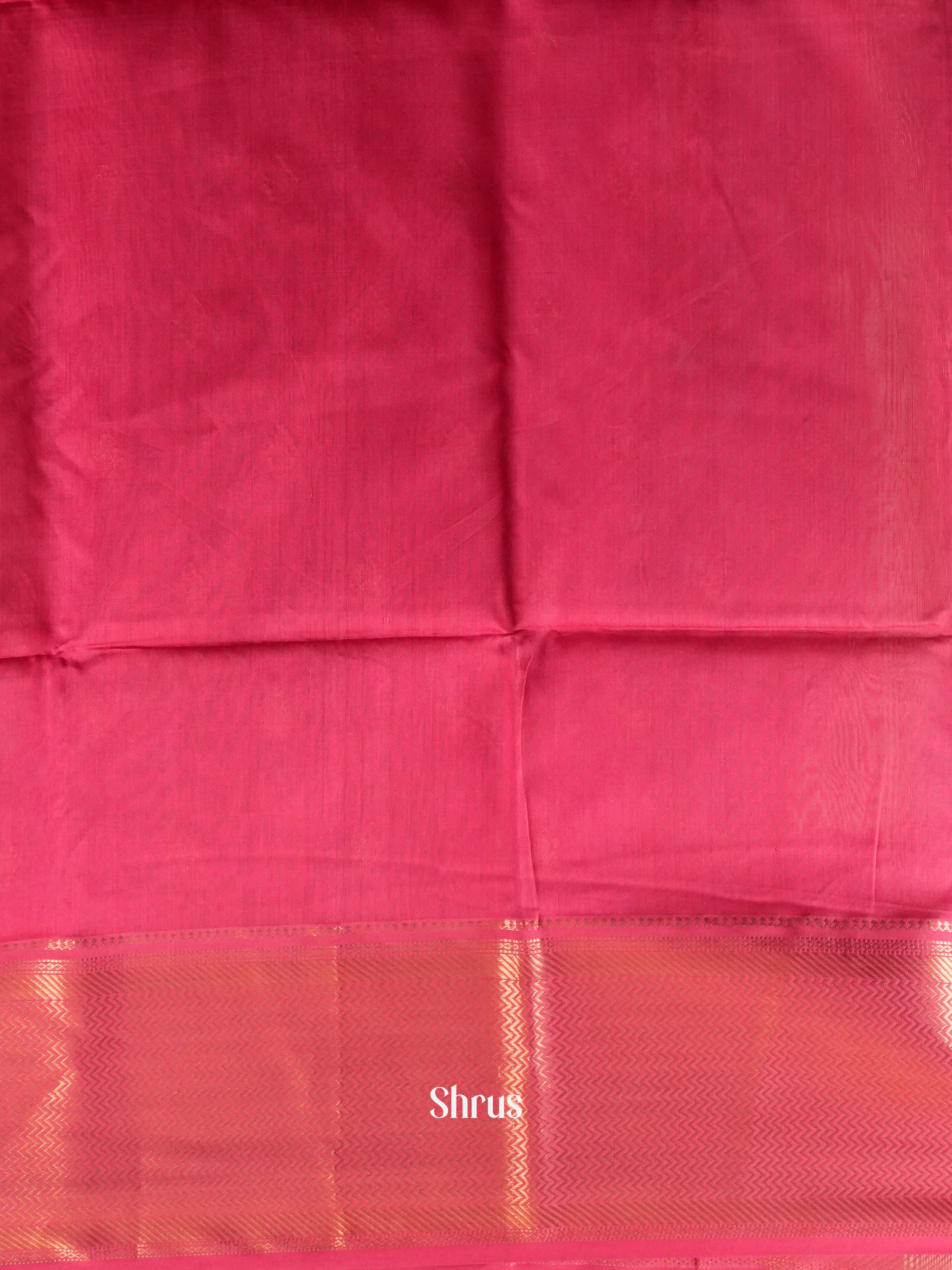 Pink Maheshwari silkcotton Saree - Shop on ShrusEternity.com