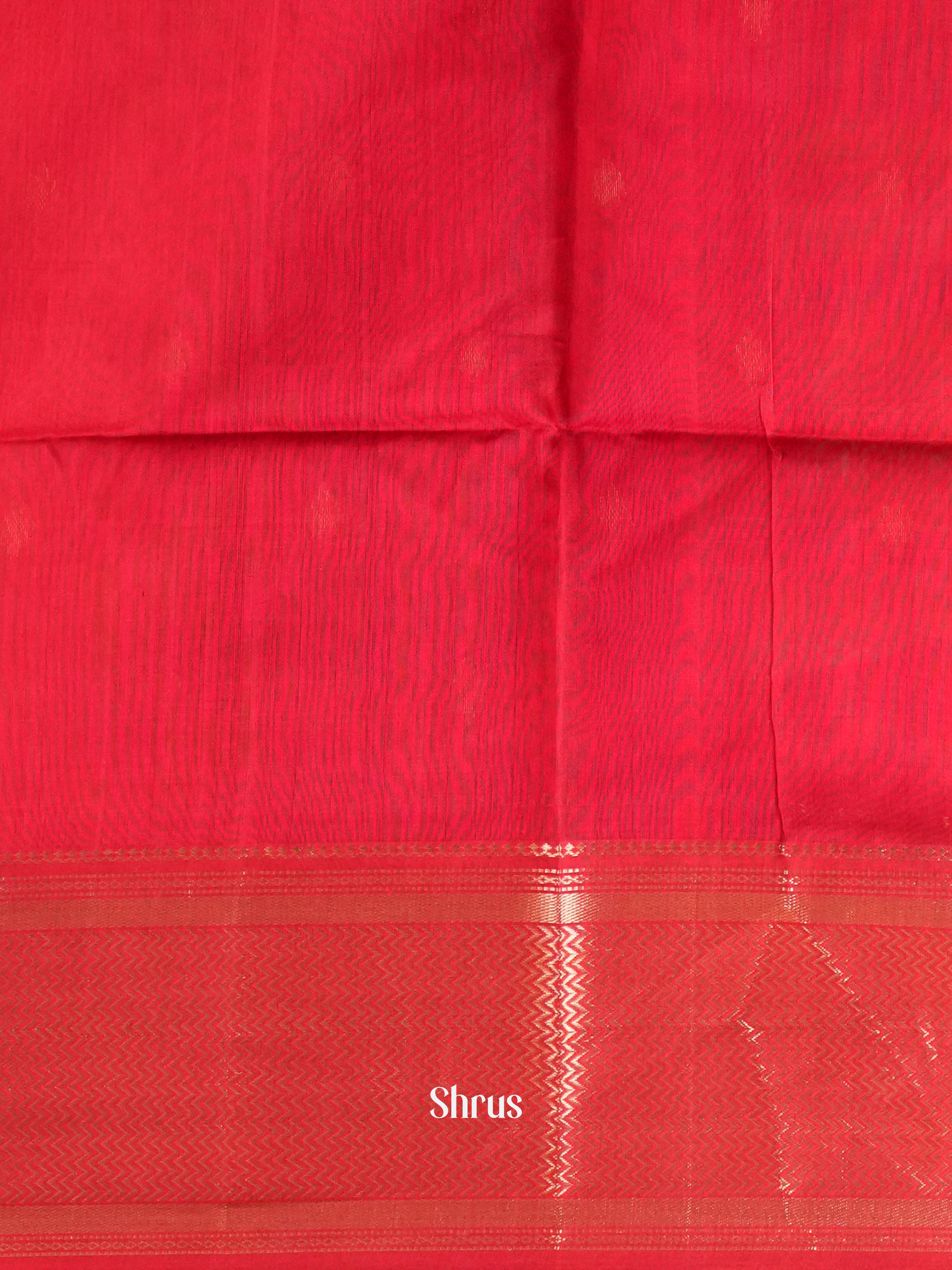 Red - Maheshwari silkcotton Saree - Shop on ShrusEternity.com