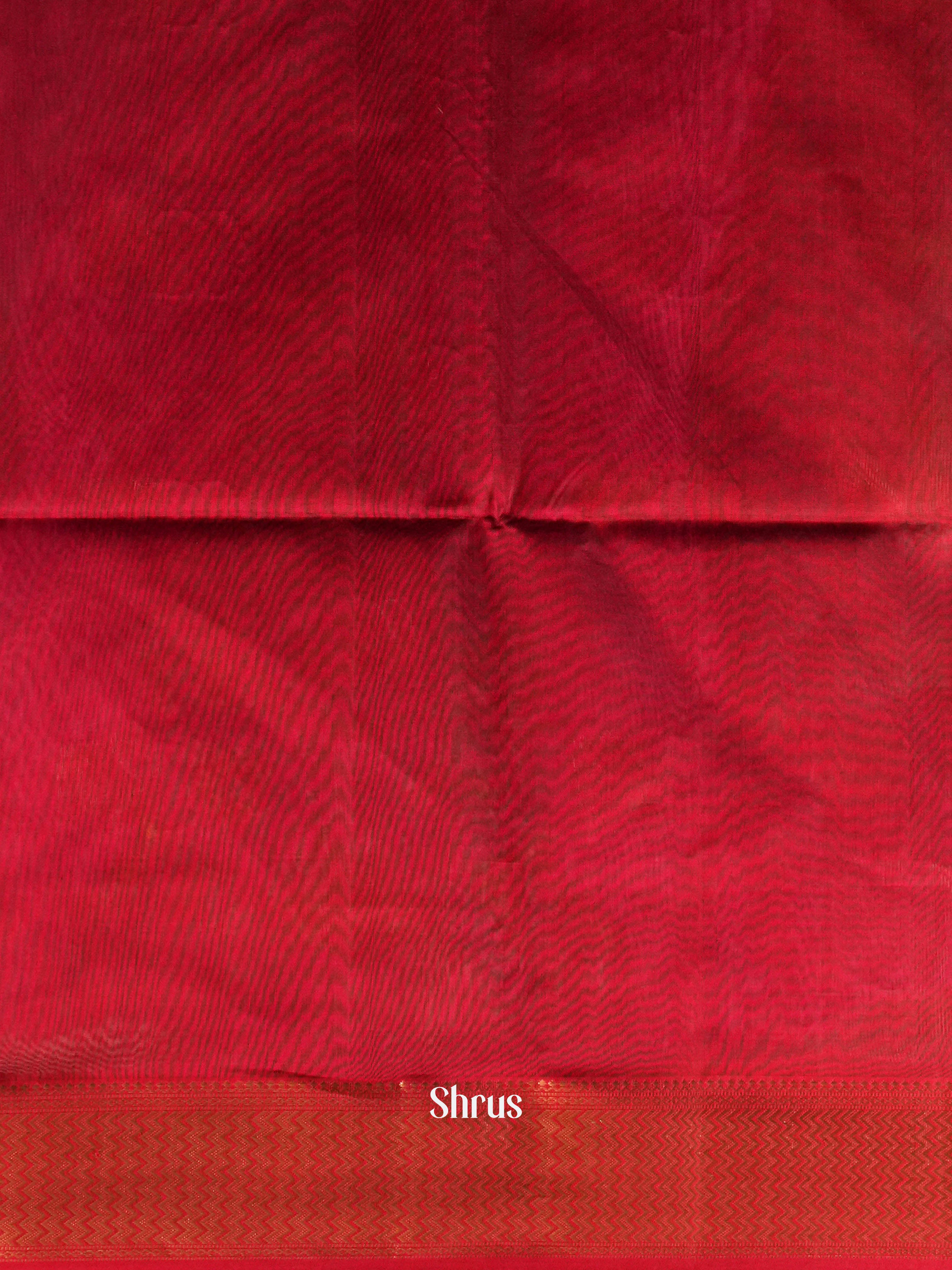 Blue & Red Maheshwari silkcotton Saree - Shop on ShrusEternity.com