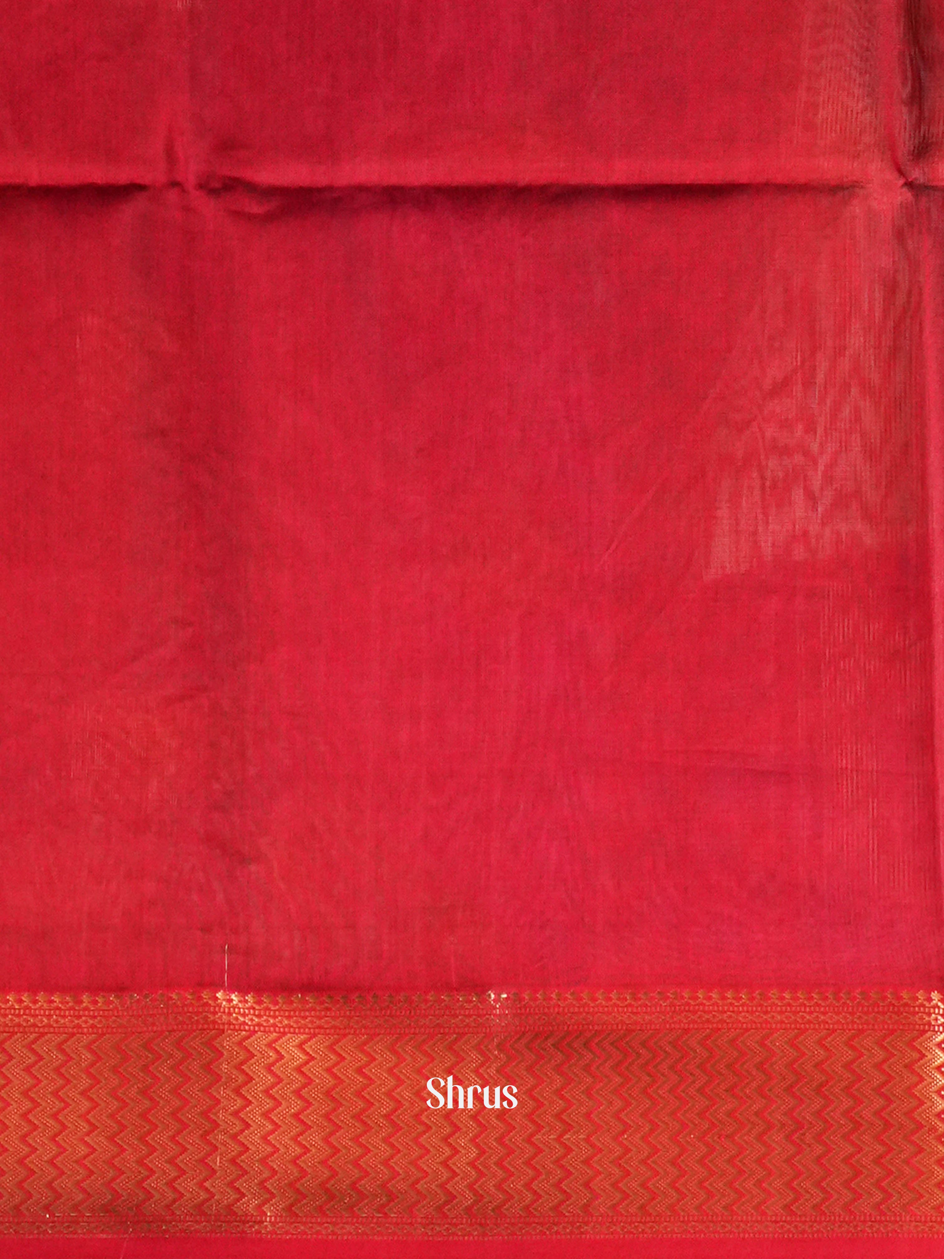 Red Green Maheshwari silkcotton Saree - Shop on ShrusEternity.com