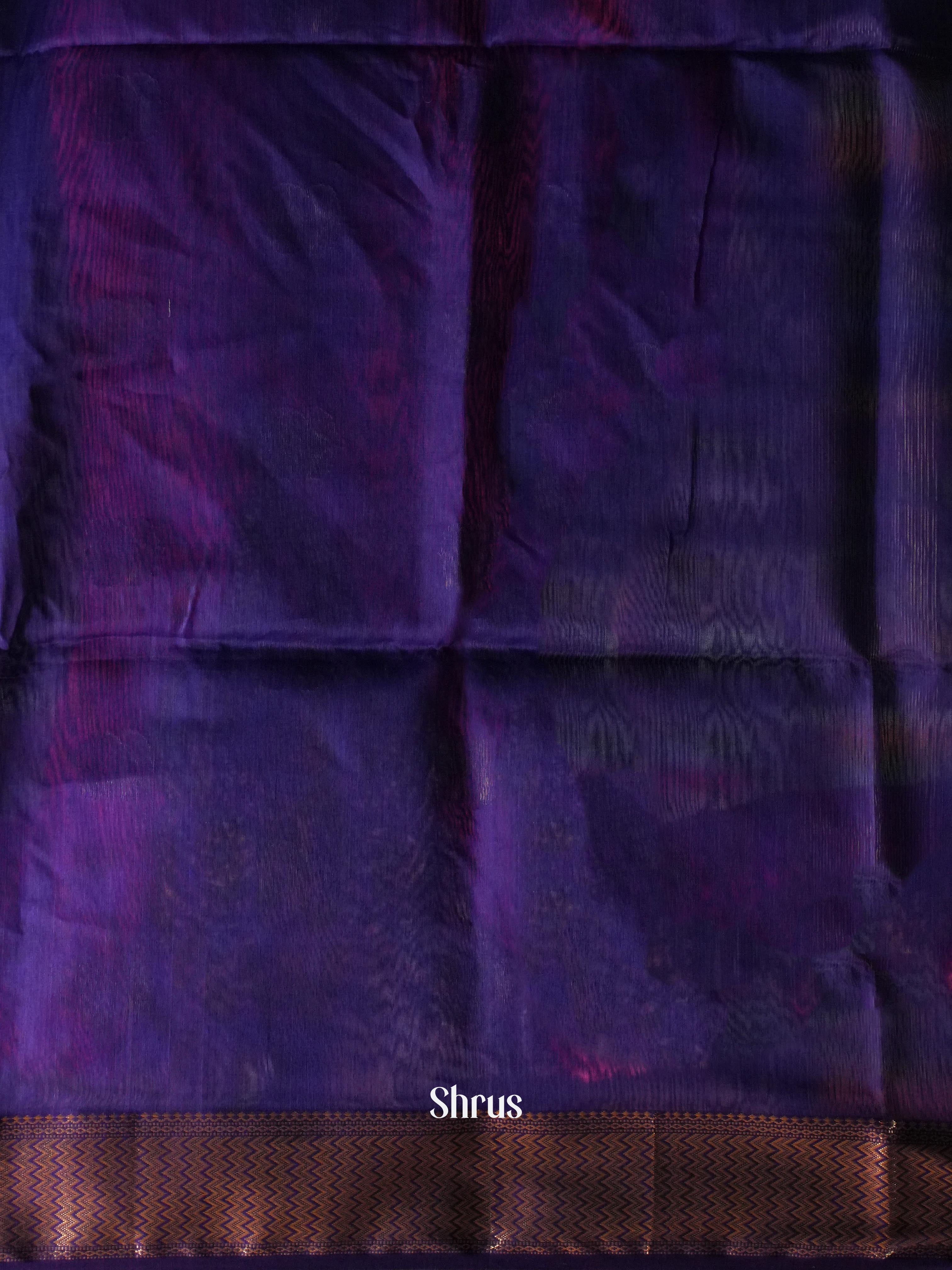 Blue Green Maheshwari silkcotton Saree - Shop on ShrusEternity.com