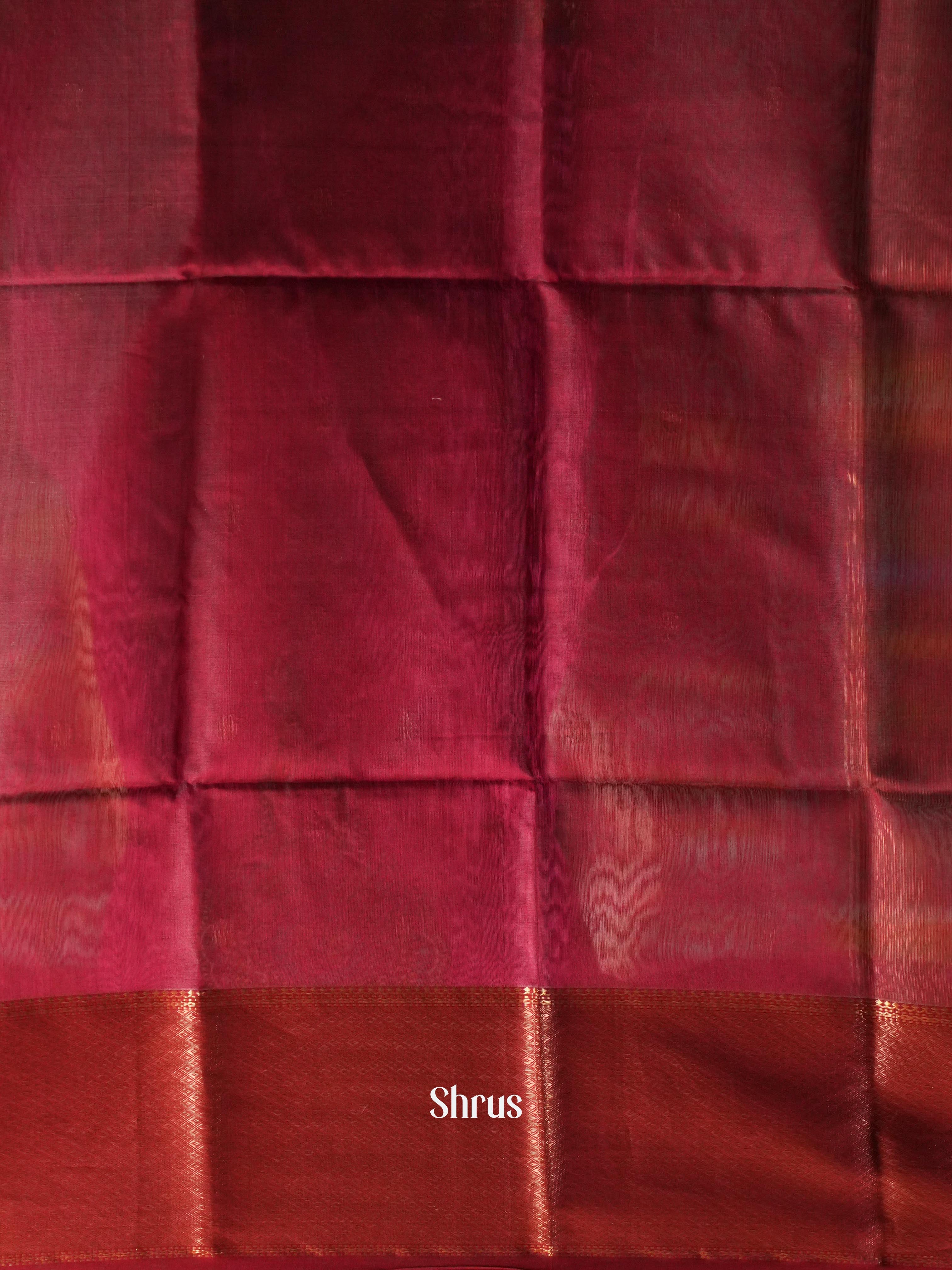 Dusty grey & Pink Maheshwari silkcotton Saree - Shop on ShrusEternity.com