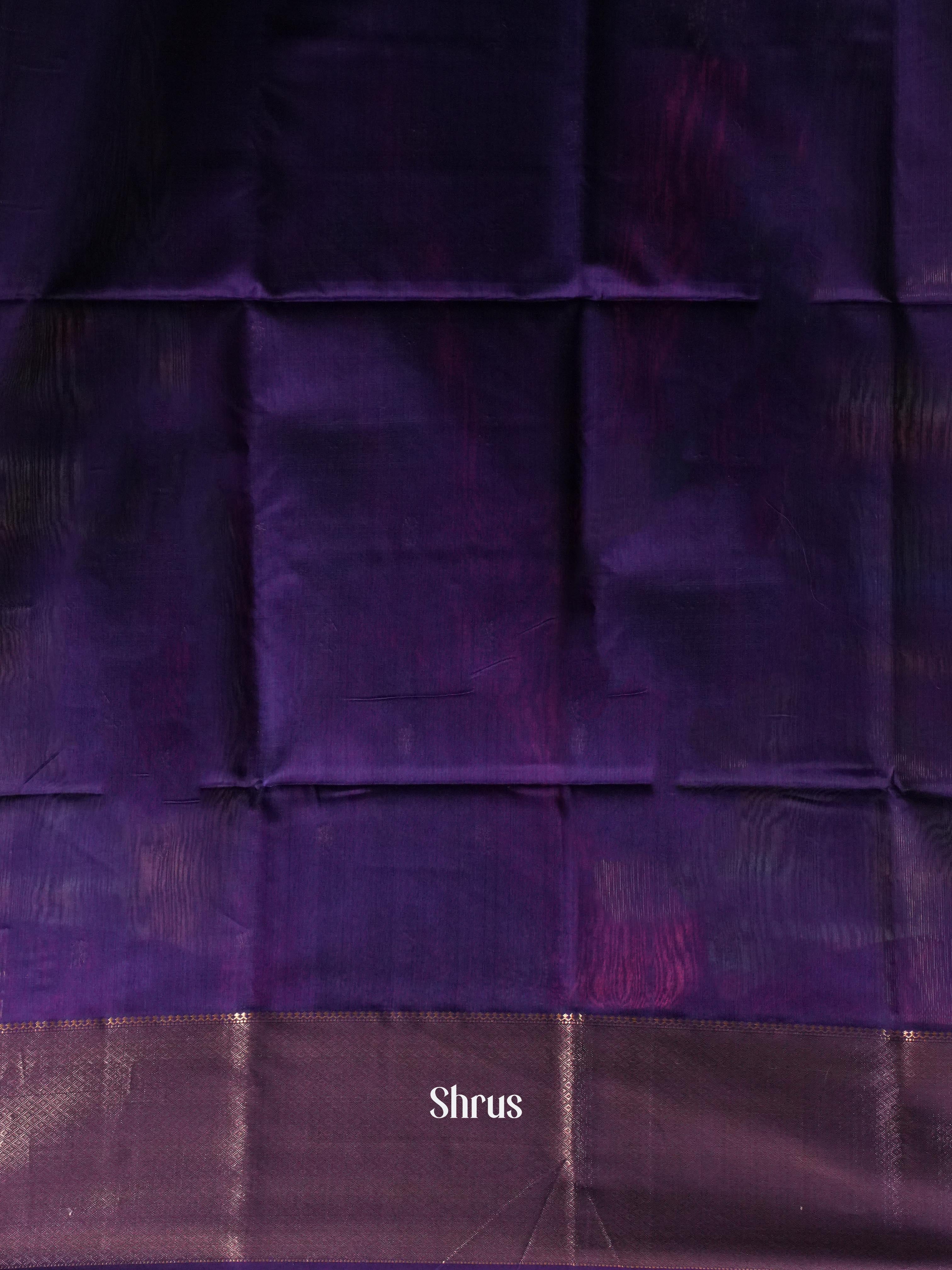 Blue & Purple - Maheshwari silkcotton Saree - Shop on ShrusEternity.com