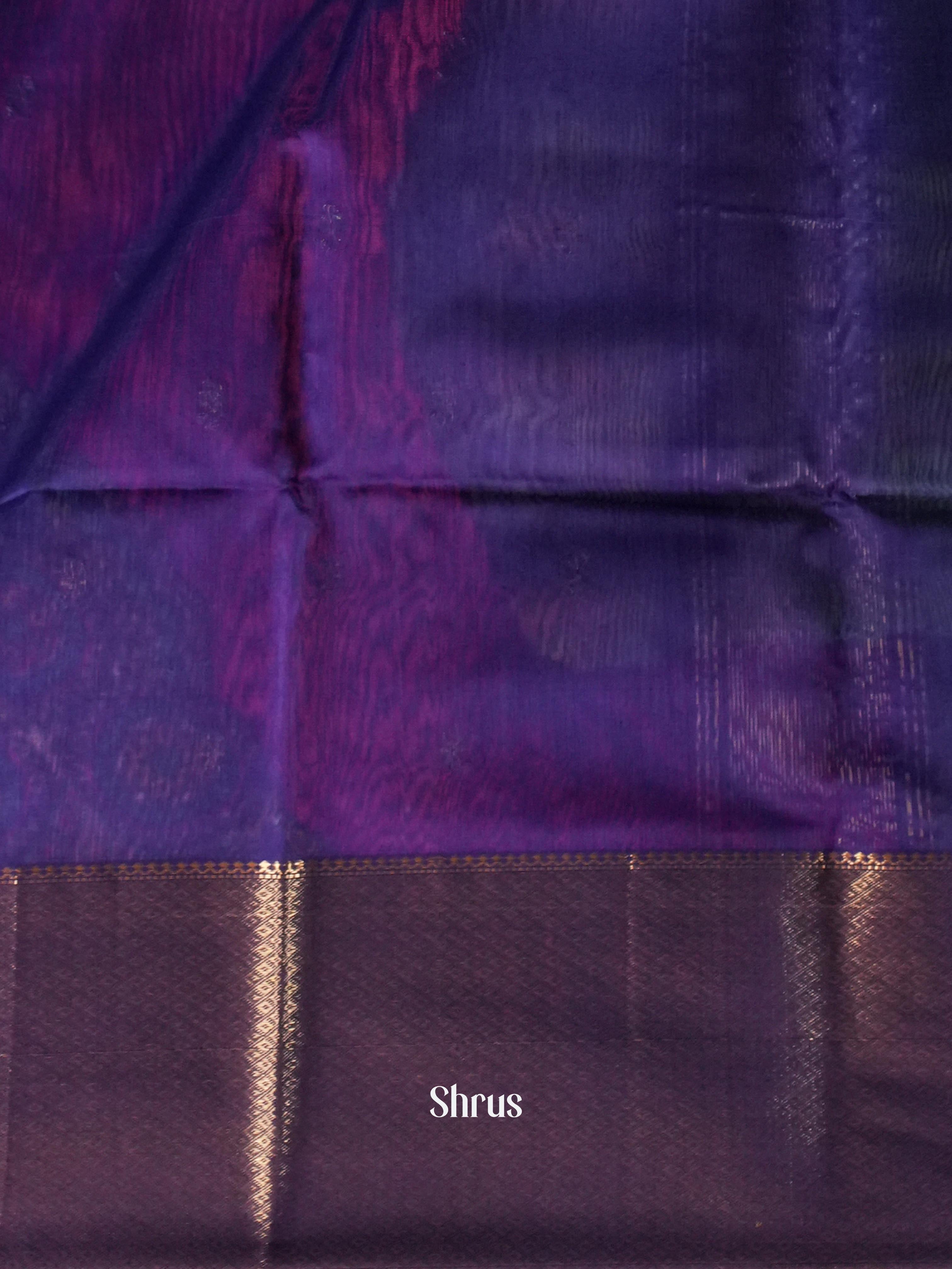 Green & Purple - Maheshwari silkcotton Saree - Shop on ShrusEternity.com
