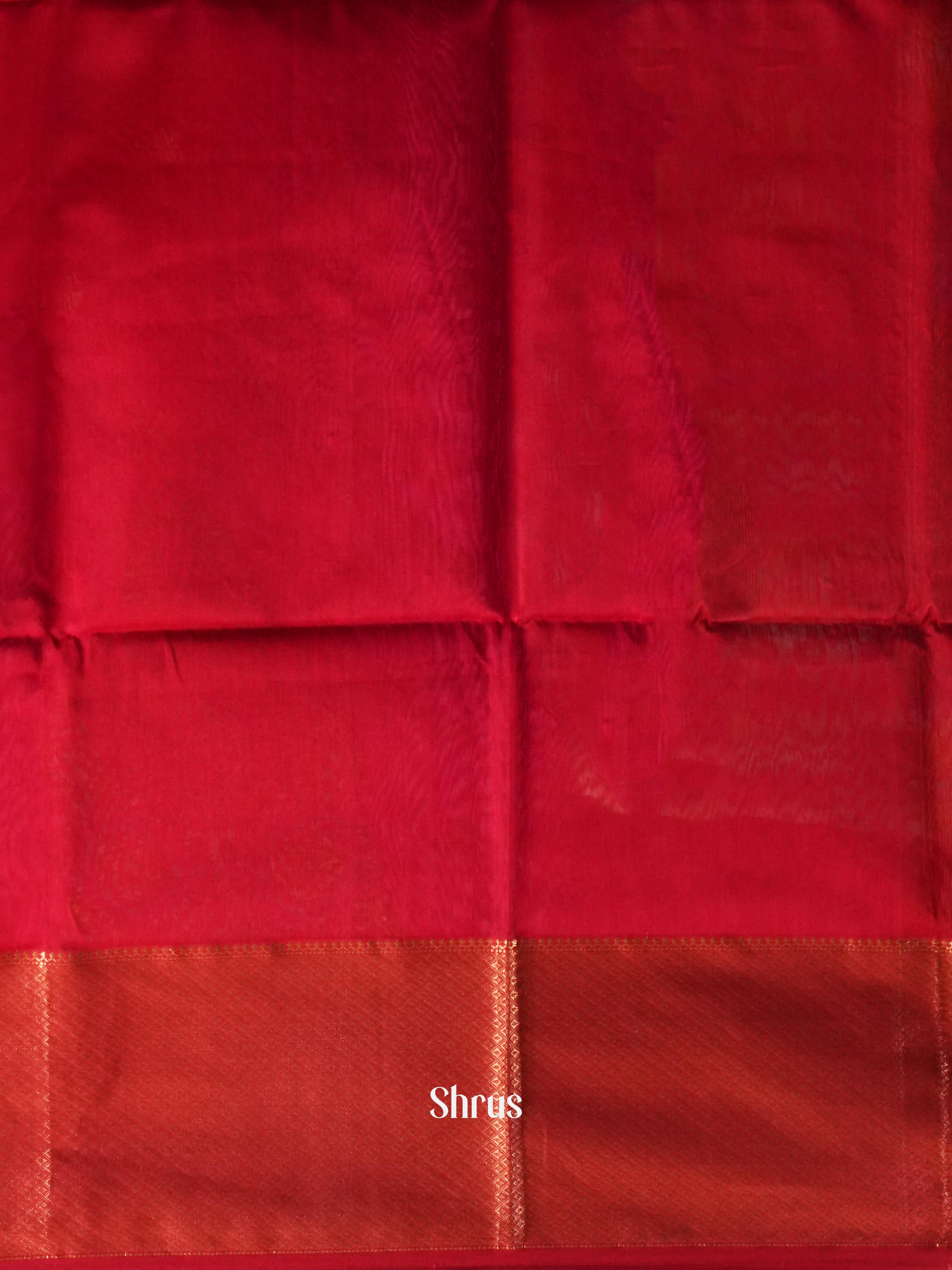 Red - Maheshwari silkcotton Saree - Shop on ShrusEternity.com