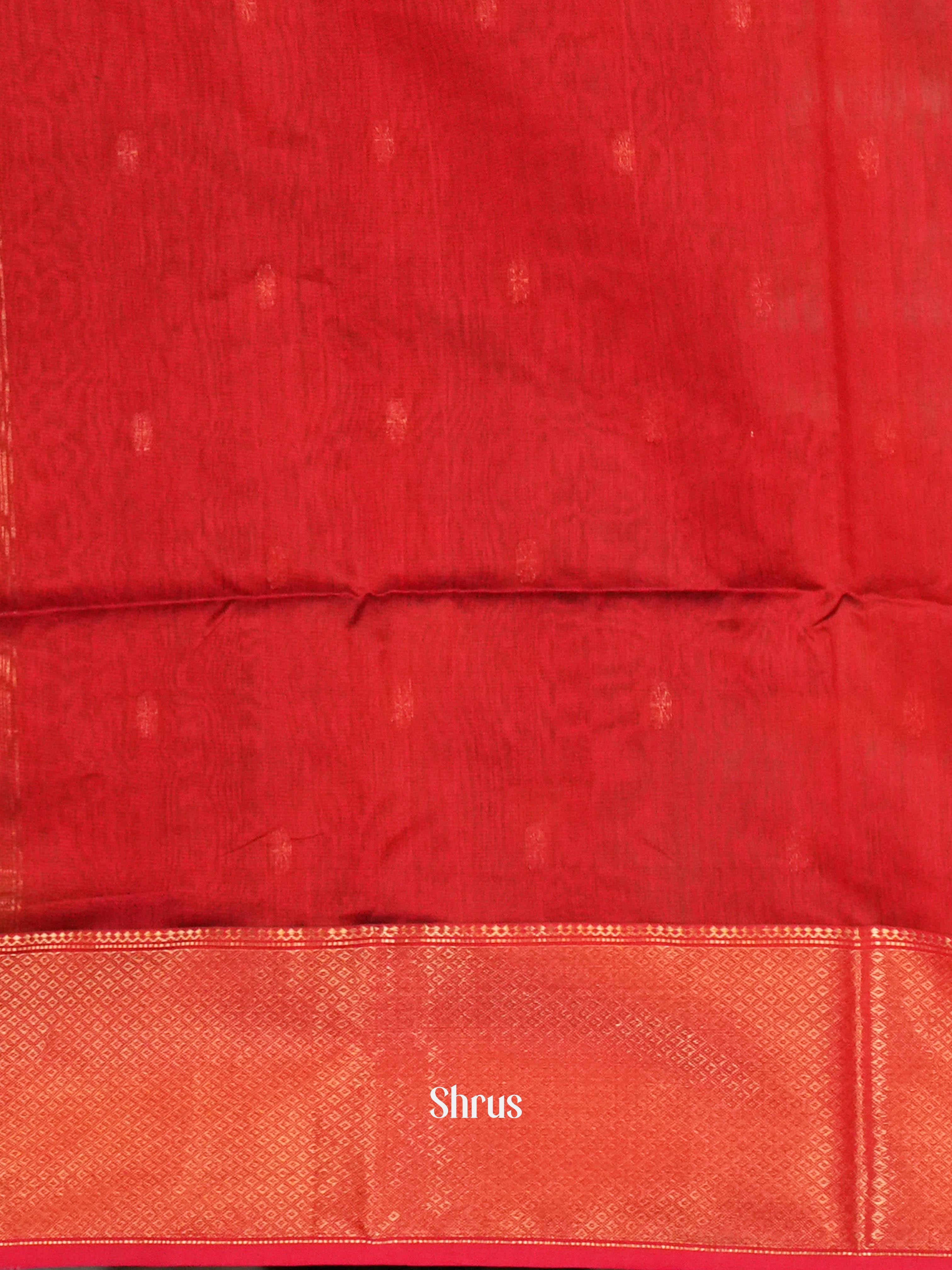 Black & Red - Maheshwari silkcotton Saree - Shop on ShrusEternity.com
