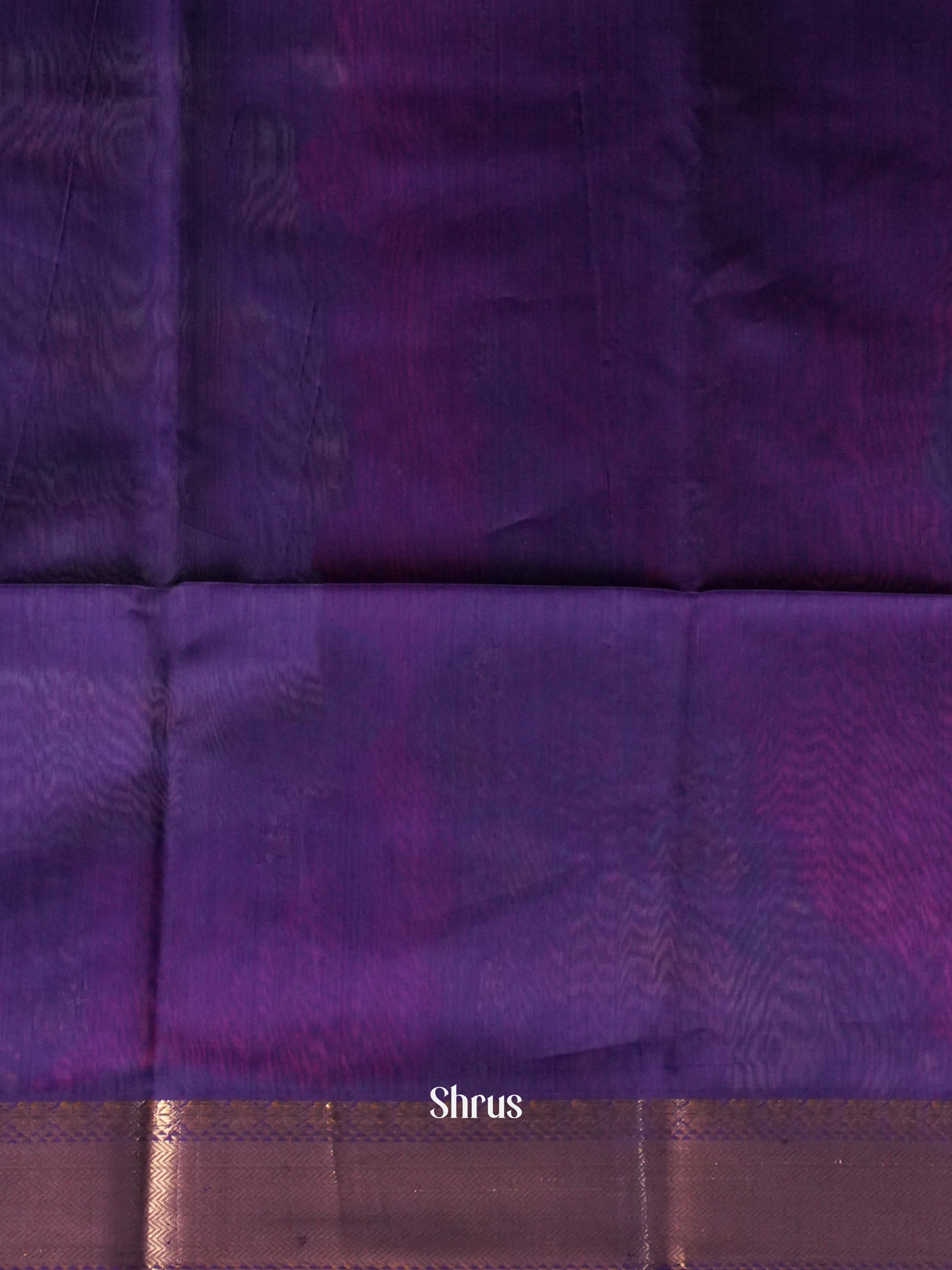 Blue & Purple - Maheshwari silkcotton Saree - Shop on ShrusEternity.com