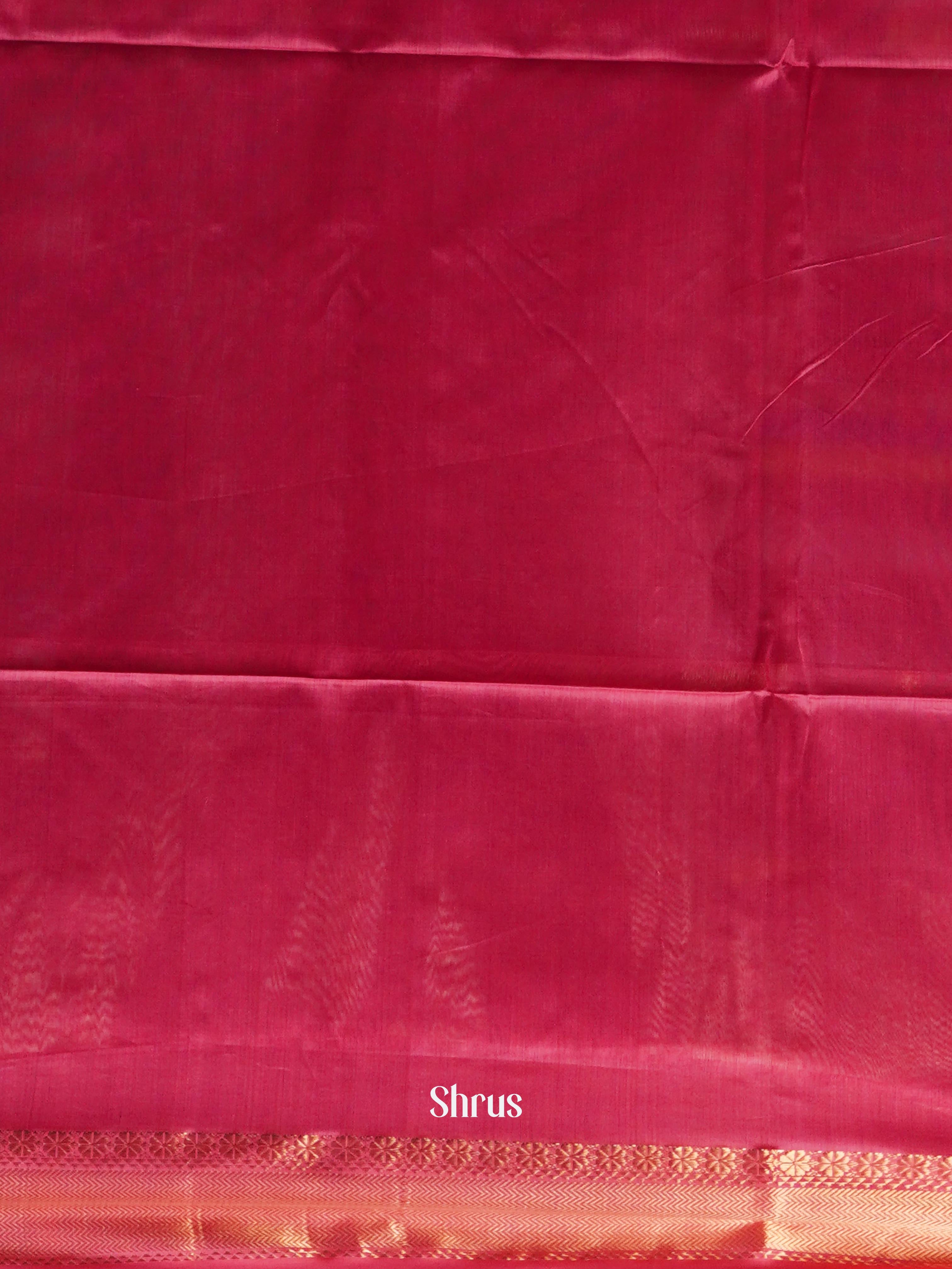 Reddish Pink- Maheshwari silkcotton saree - Shop on ShrusEternity.com