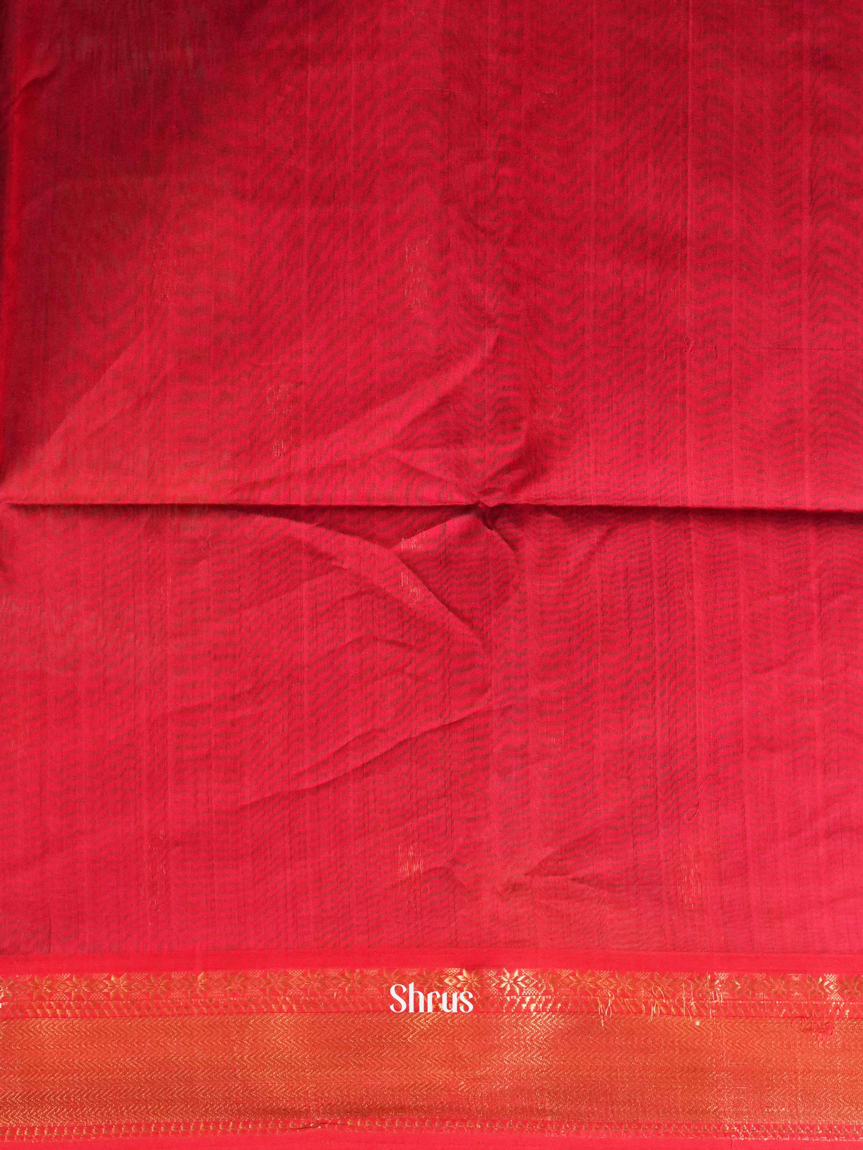 Green & Red - Maheshwari silkcotton Saree - Shop on ShrusEternity.com
