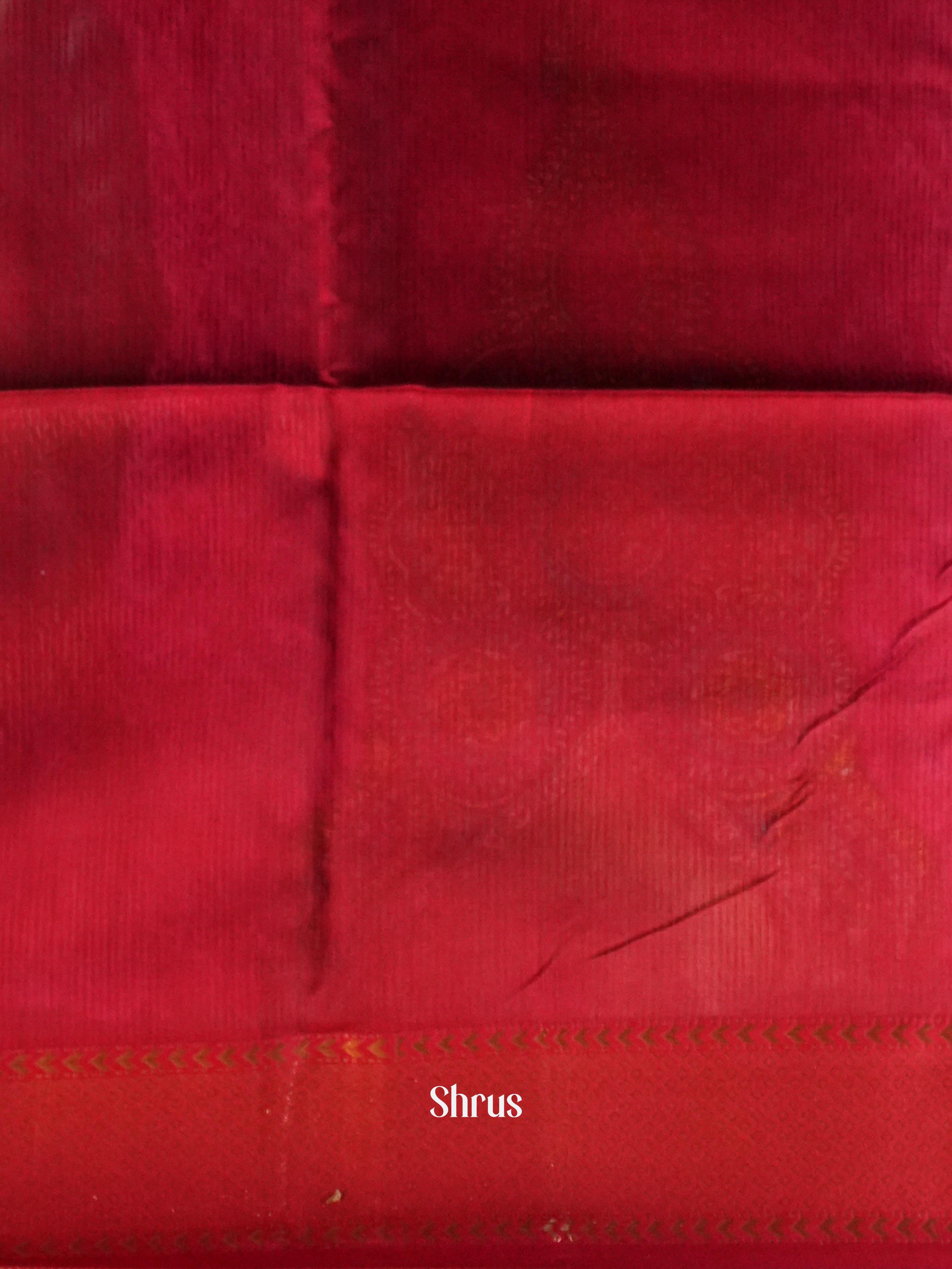 Green Red Maheshwari silkcotton Saree - Shop on ShrusEternity.com