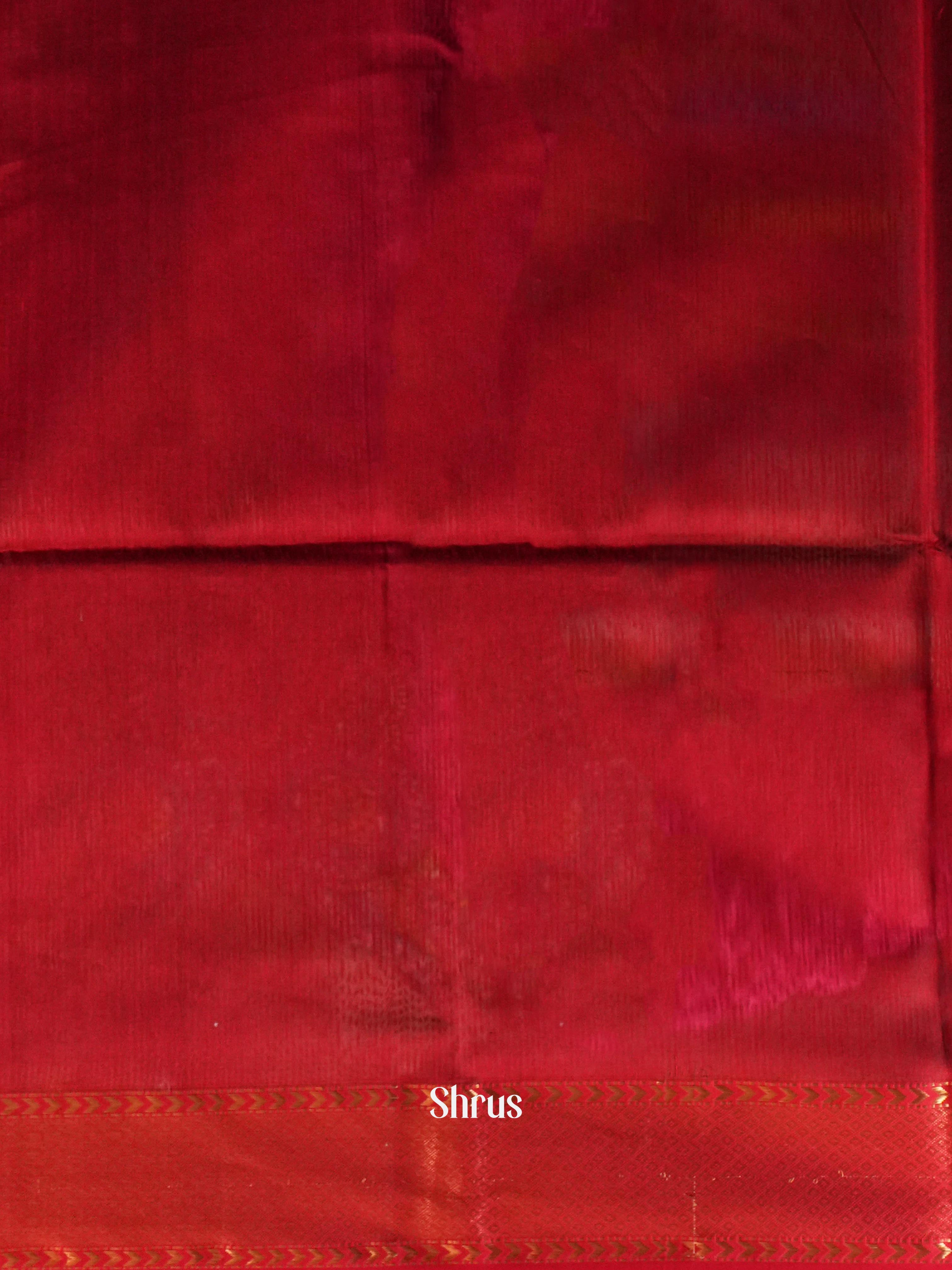 Forest Green & Red - Maheshwari silkcotton Saree - Shop on ShrusEternity.com