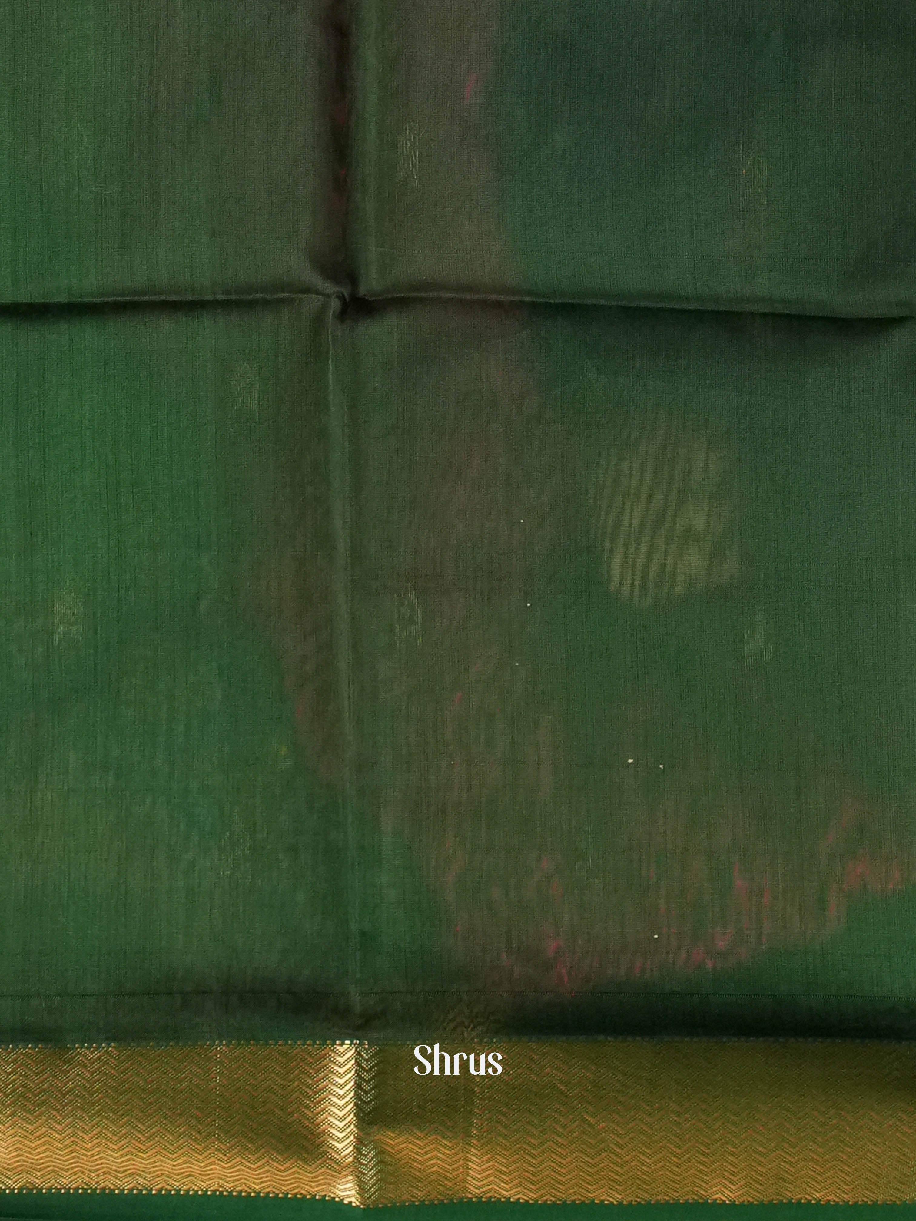Green Maheshwari silkcotton Saree - Shop on ShrusEternity.com