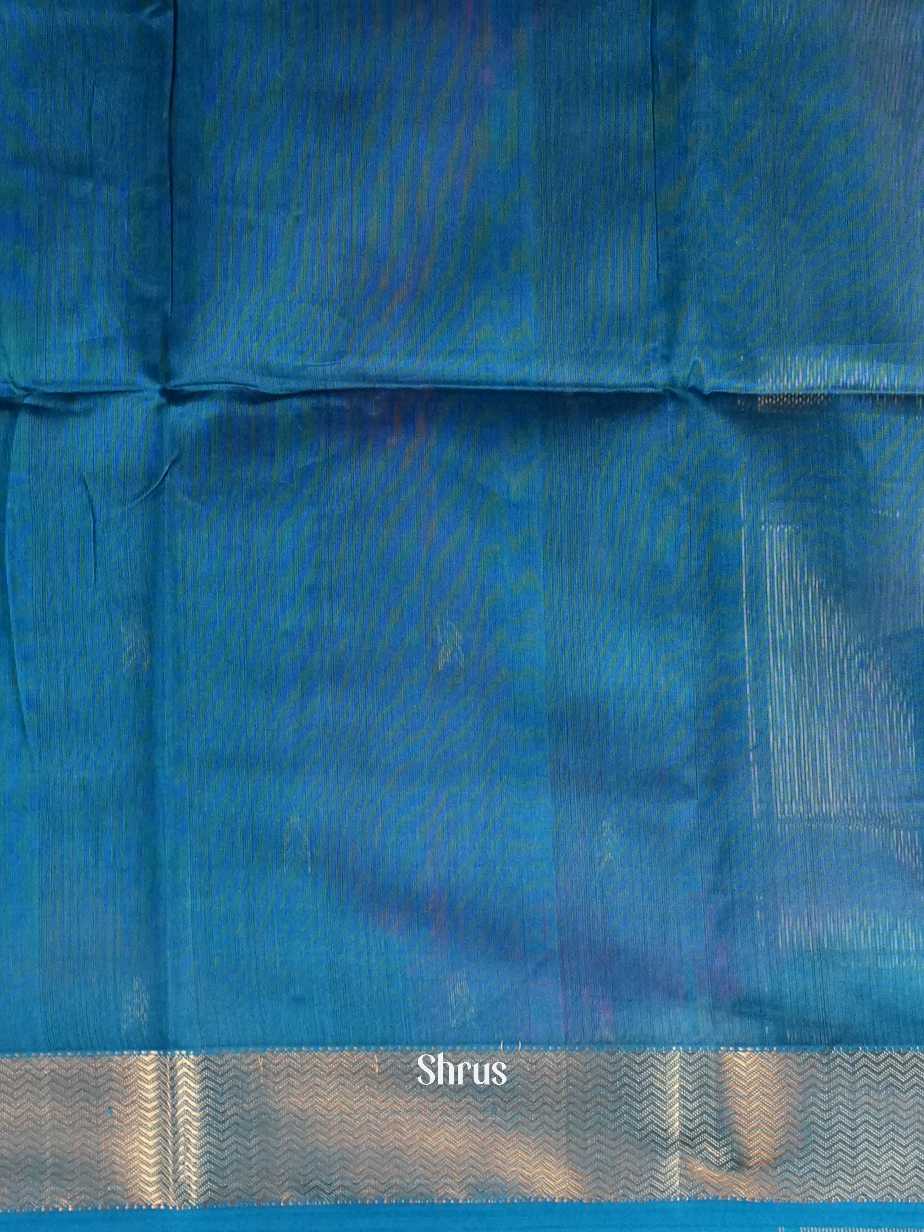 Blue - Maheshwari silkcotton Saree - Shop on ShrusEternity.com