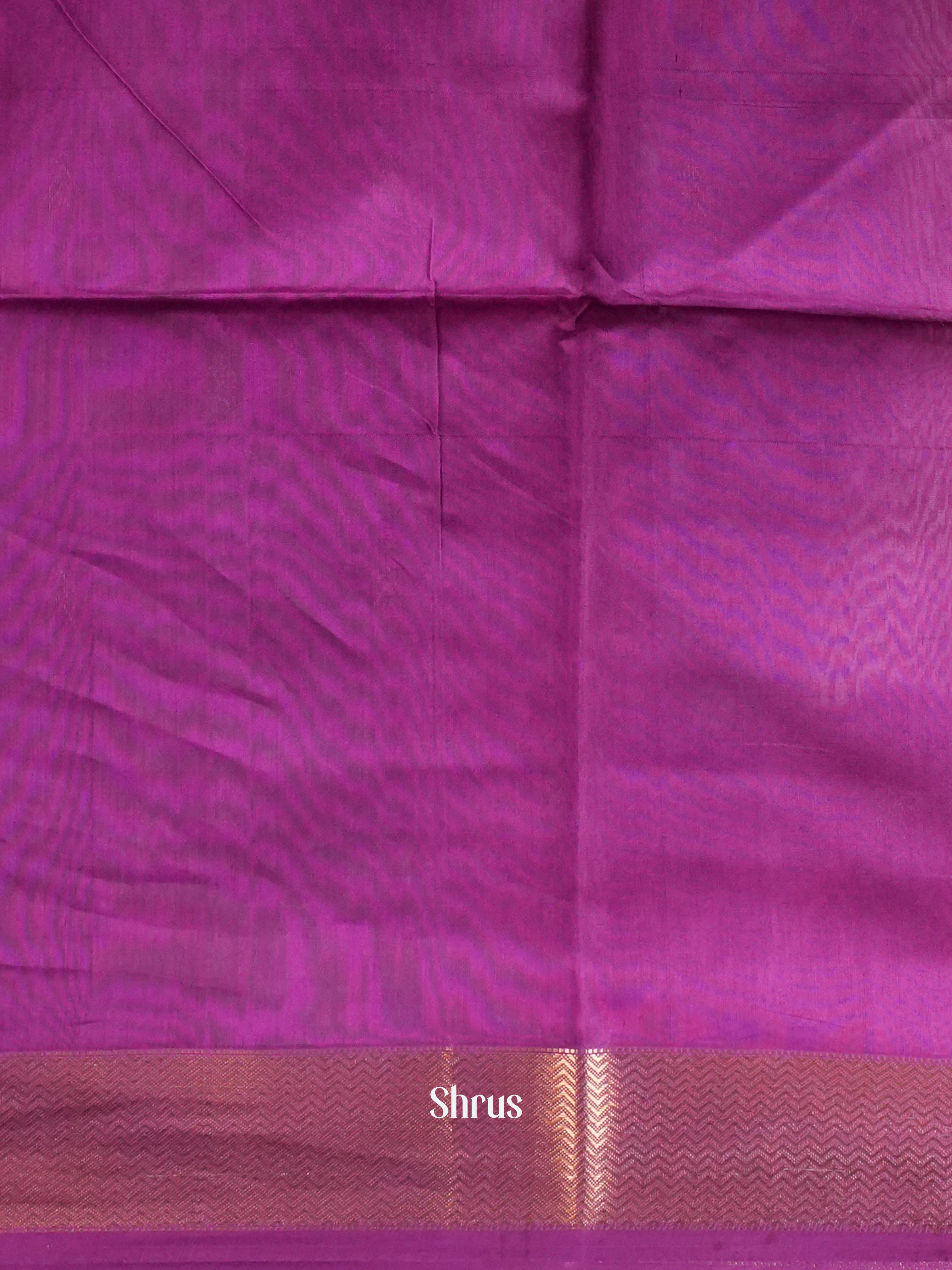 Rasberry Purple - Maheshwari silkcotton Saree - Shop on ShrusEternity.com