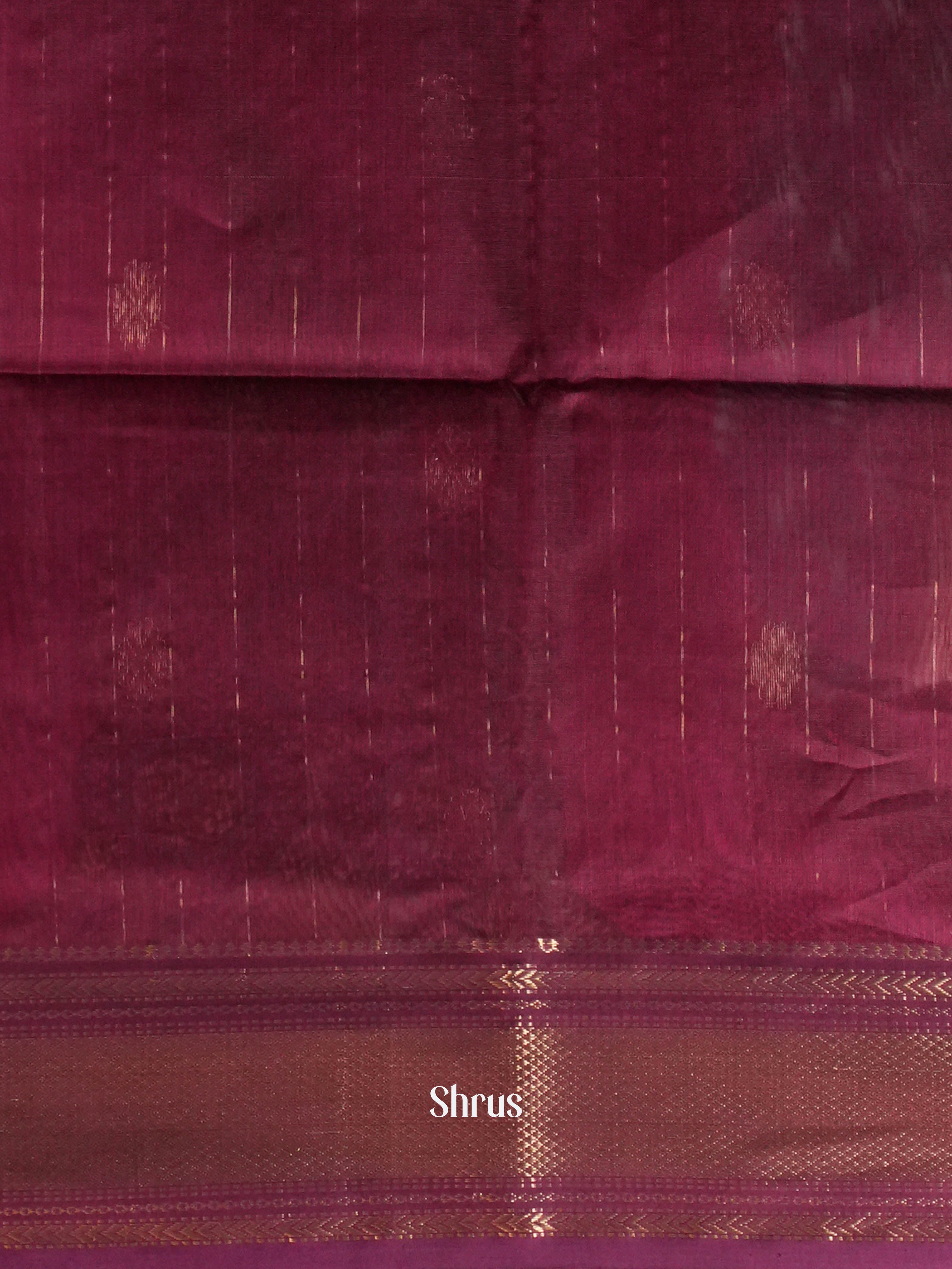 Deep wine Maheshwari silkcotton Saree - Shop on ShrusEternity.com