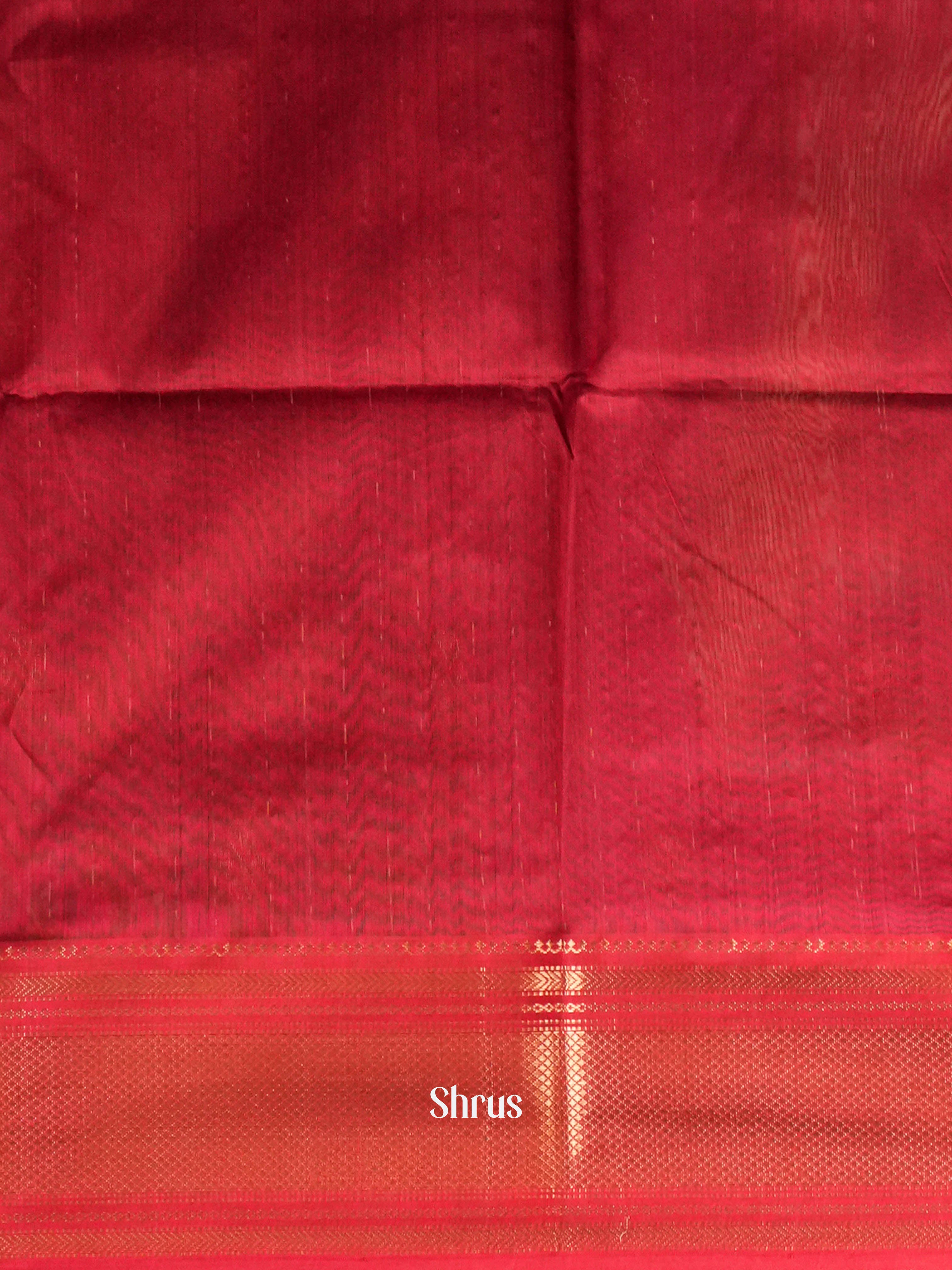 Green &red Maheshwari silkcotton Saree - Shop on ShrusEternity.com