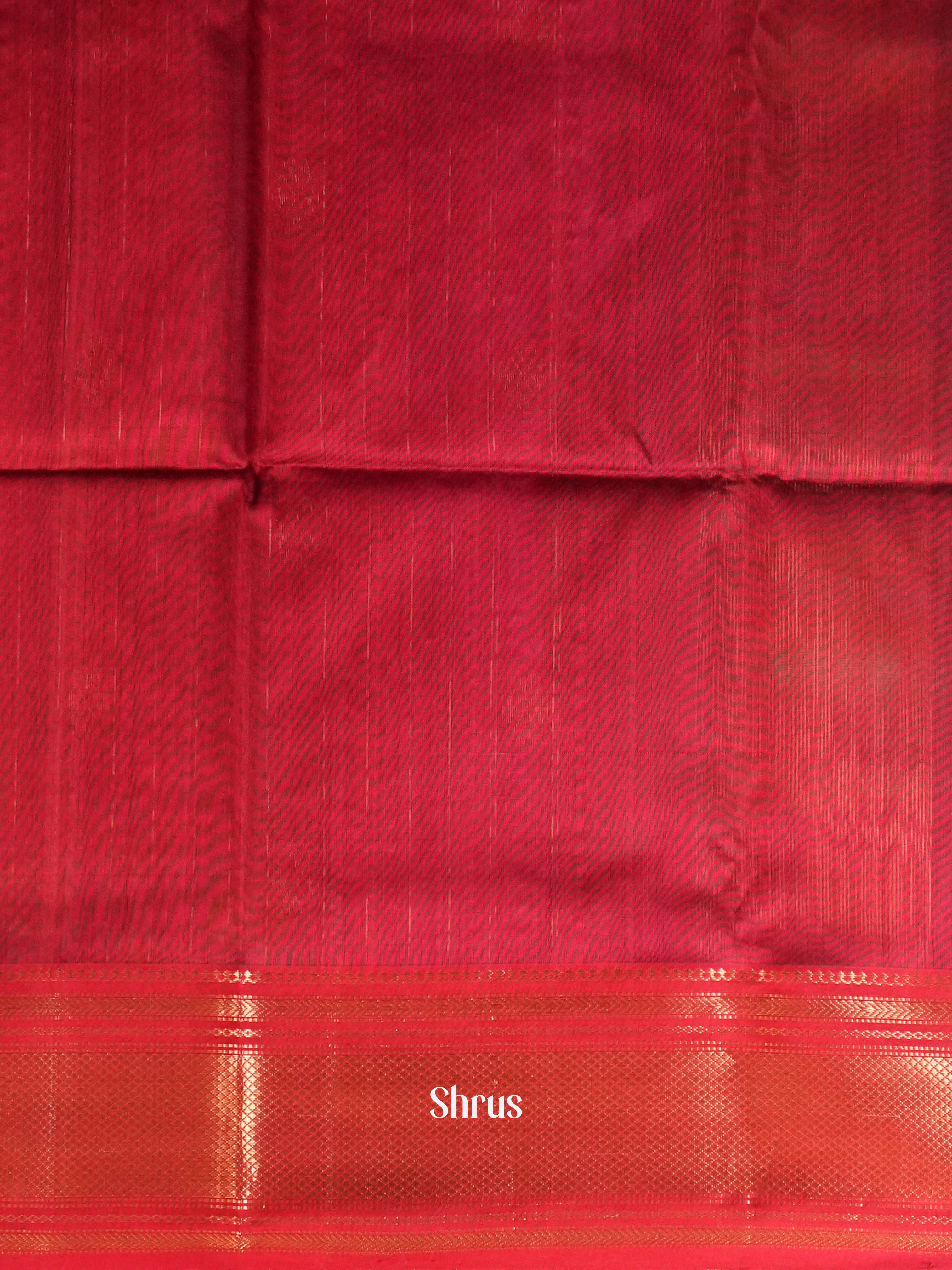 Black Red Maheshwari silkcotton Saree - Shop on ShrusEternity.com